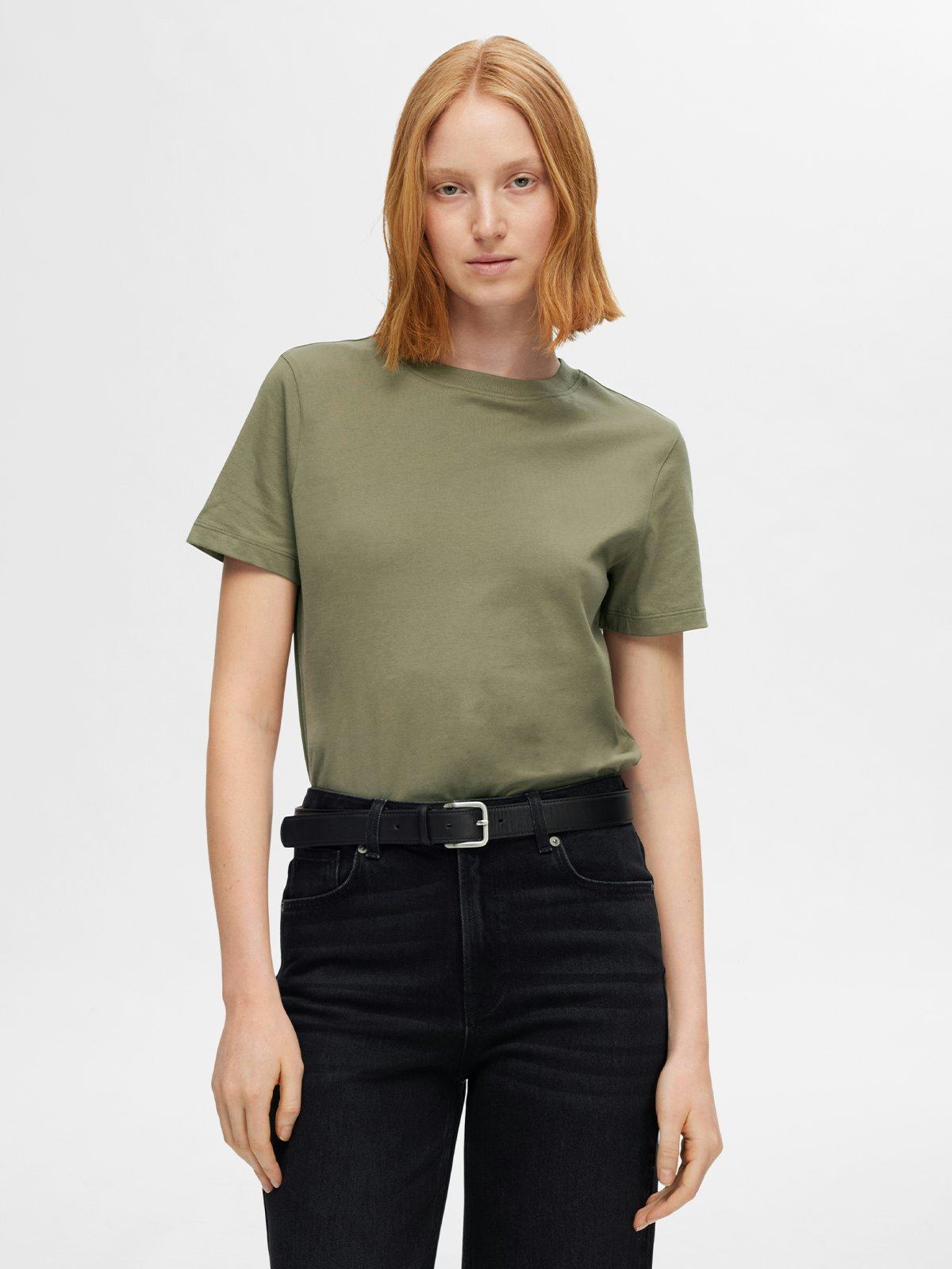Selected Femme My Essential Short Sleeve O-Neck Tee Kalamata