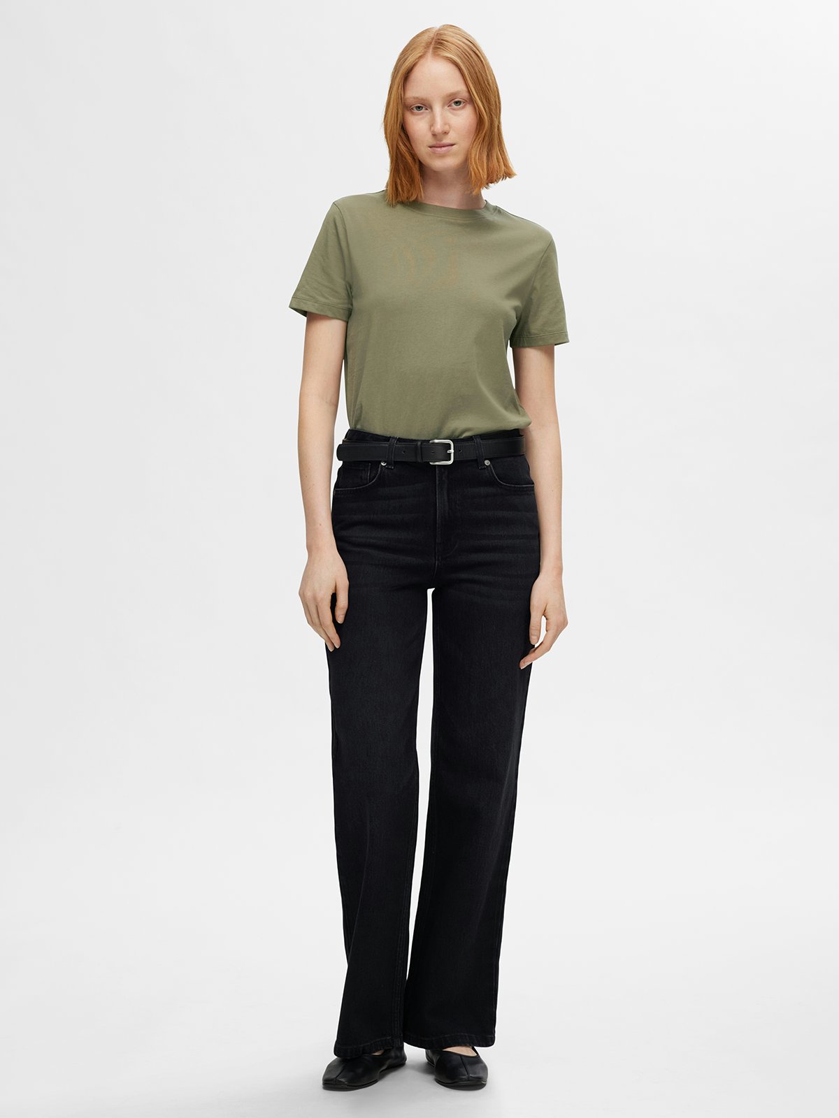 Selected Femme My Essential Short Sleeve O-Neck Tee Kalamata
