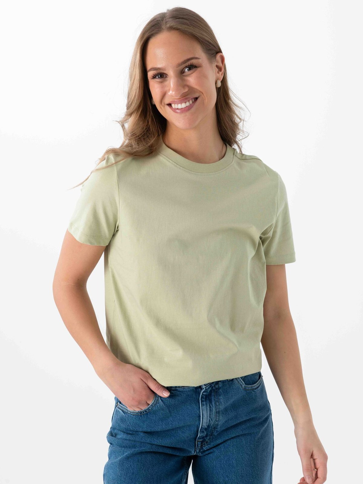 Selected Femme My Essential Short Sleeve O-Neck Tee Lint