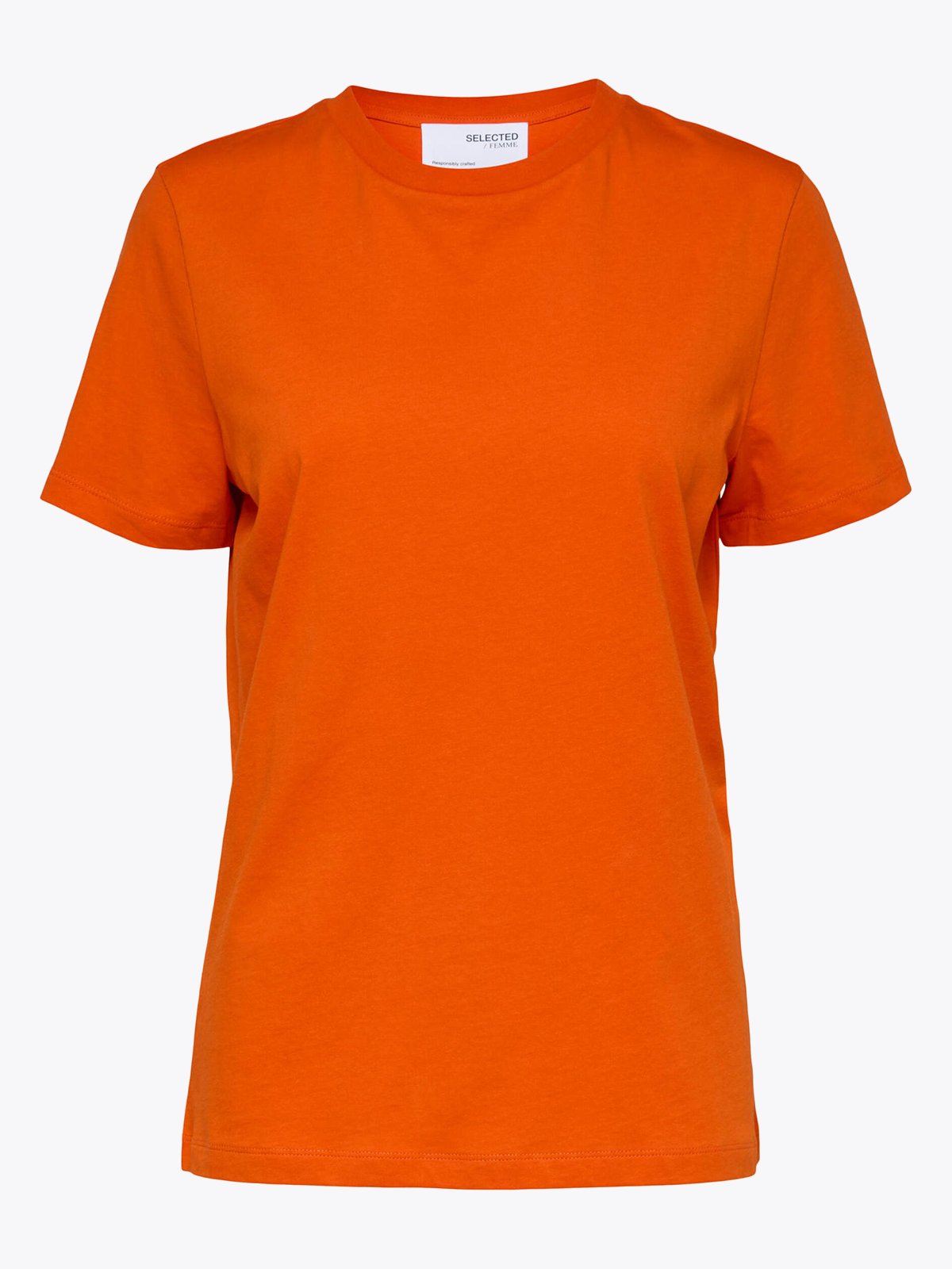 Selected Femme My Essential Short Sleeve O-Neck Tee Orangeade
