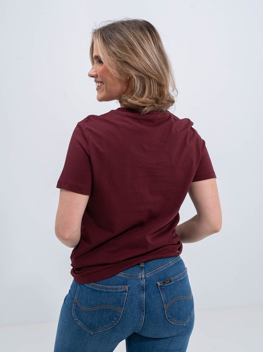 Selected Femme My Essential Short Sleeve O-Neck Tee Tawny Port