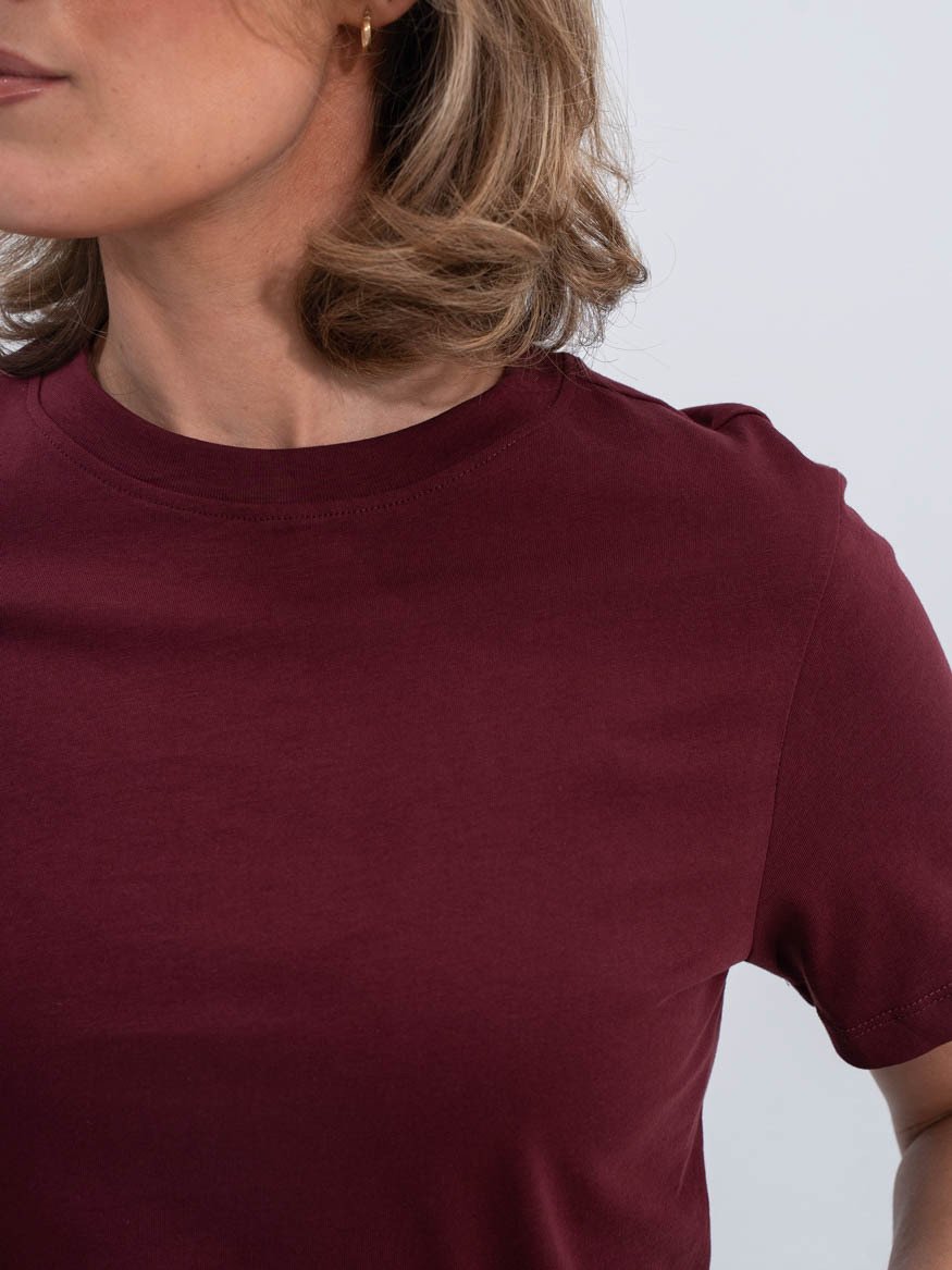 Selected Femme My Essential Short Sleeve O-Neck Tee Tawny Port
