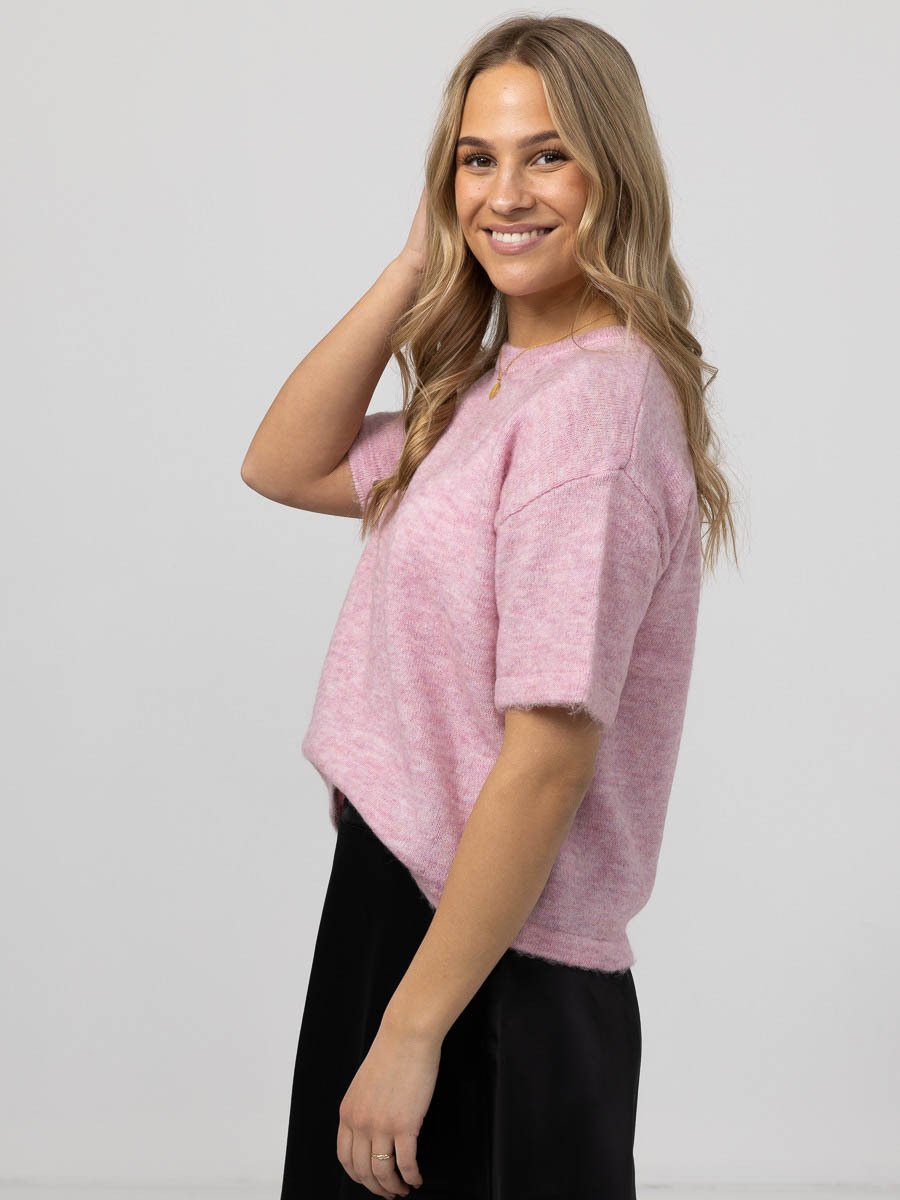 Selected Femme Liliana ME 2/4 Knit O-Neck Sweet Lilac Melange