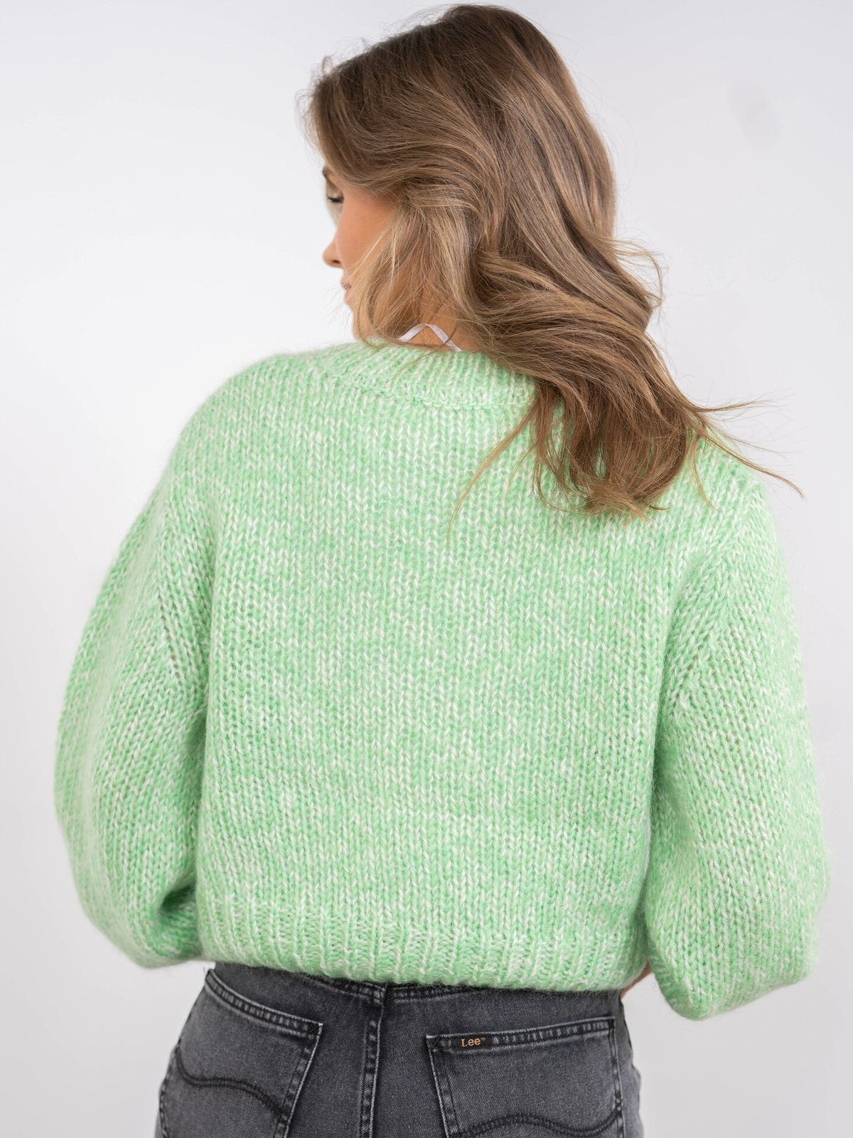 Selected Femme Suanne New Long Sleeve Knit Short Cardigan Absinthe Green with Birch