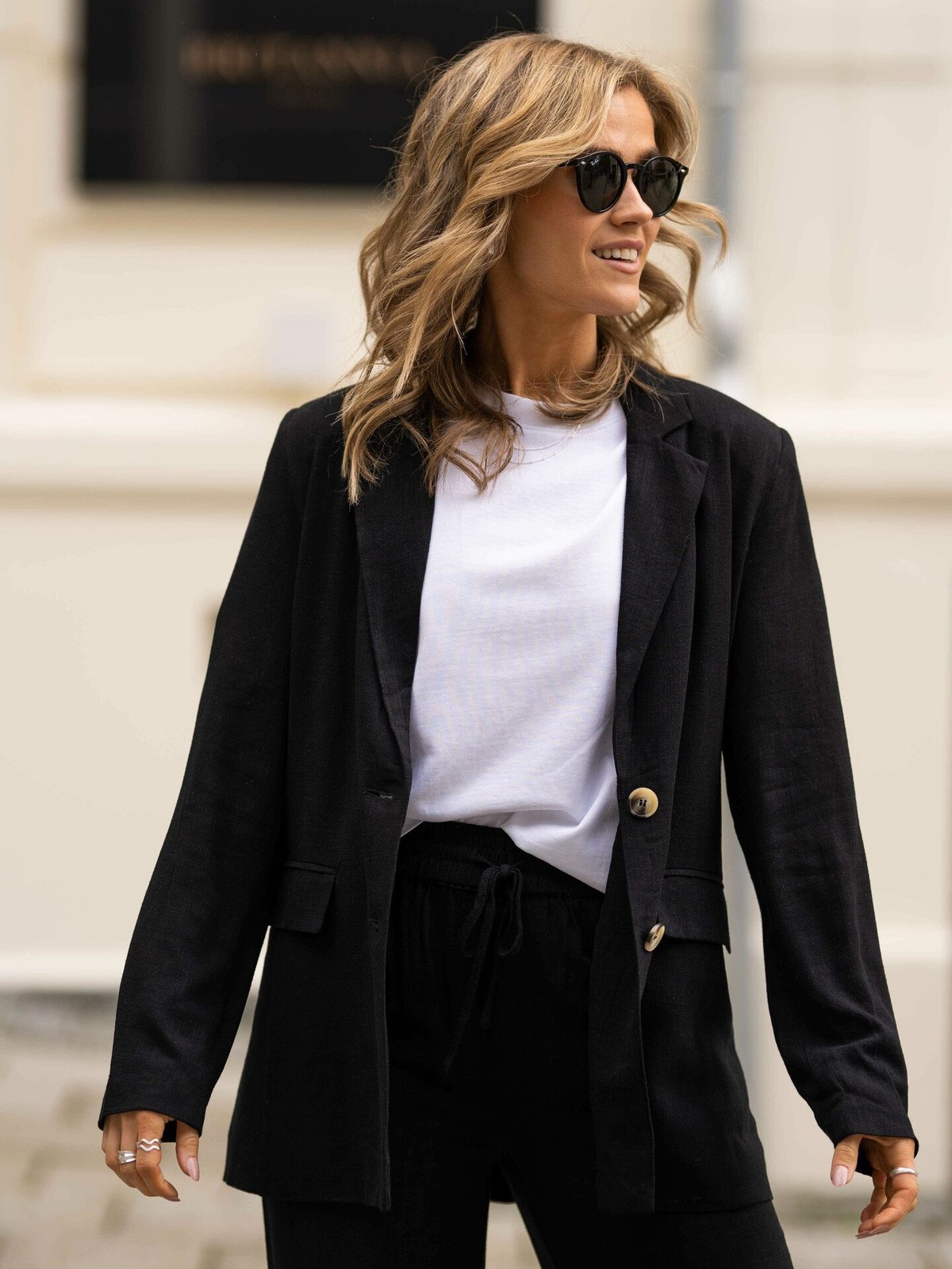 Selected Femme Viva Long Sleeve Blazer Black