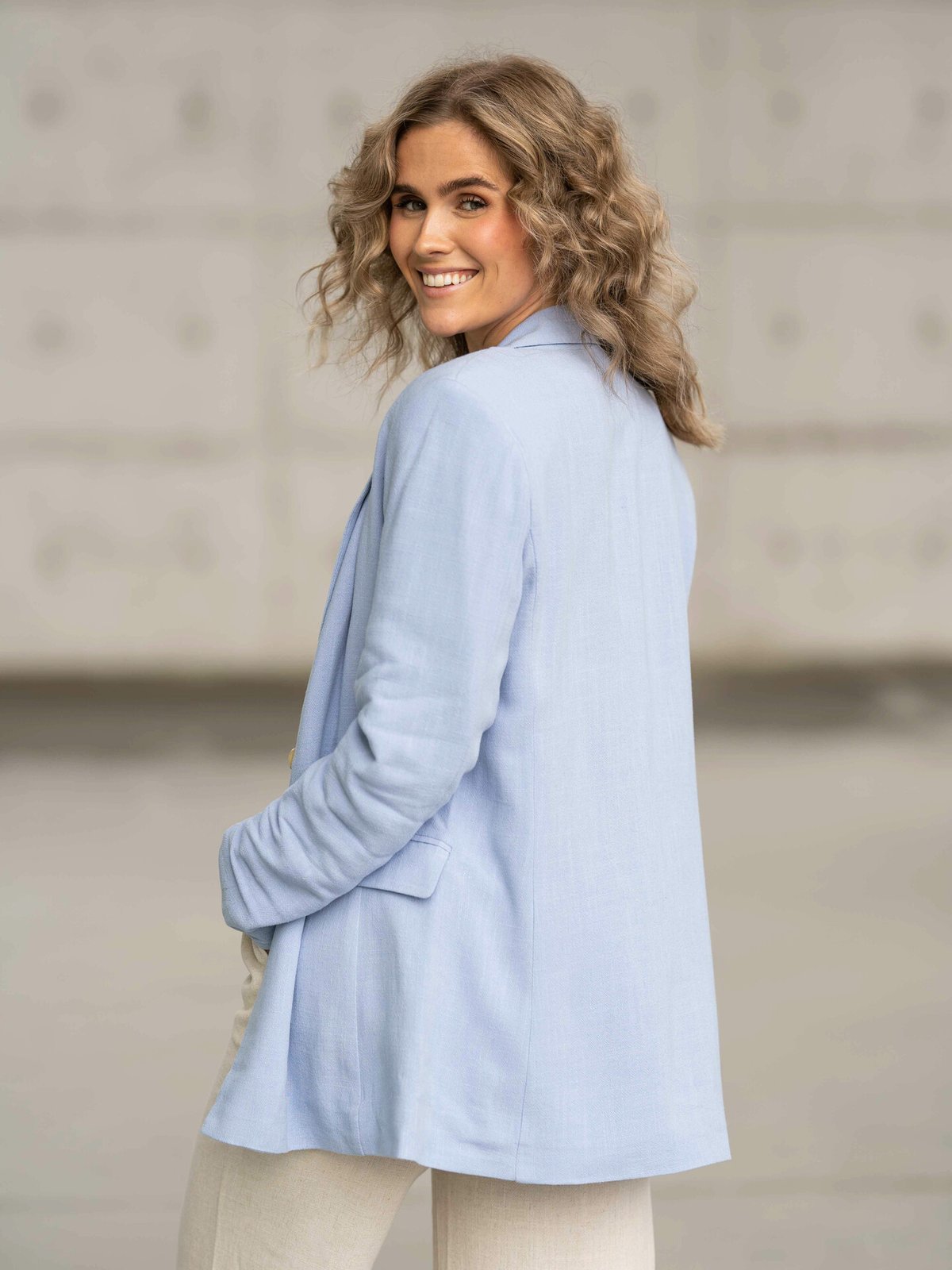 Selected Femme Viva Long Sleeve Blazer Blue Heron