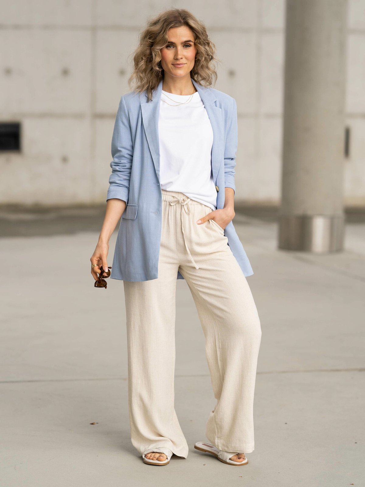 Selected Femme Viva Long Sleeve Blazer Blue Heron