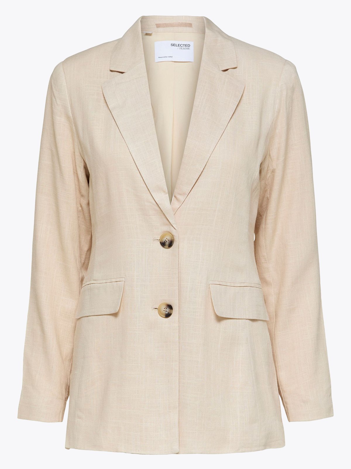 Selected Femme Viva Long Sleeve Blazer Sandshell