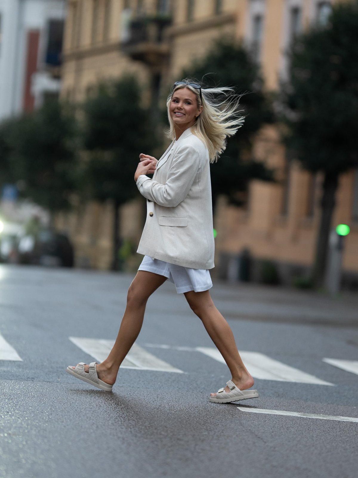 Selected Femme Viva Long Sleeve Blazer Sandshell