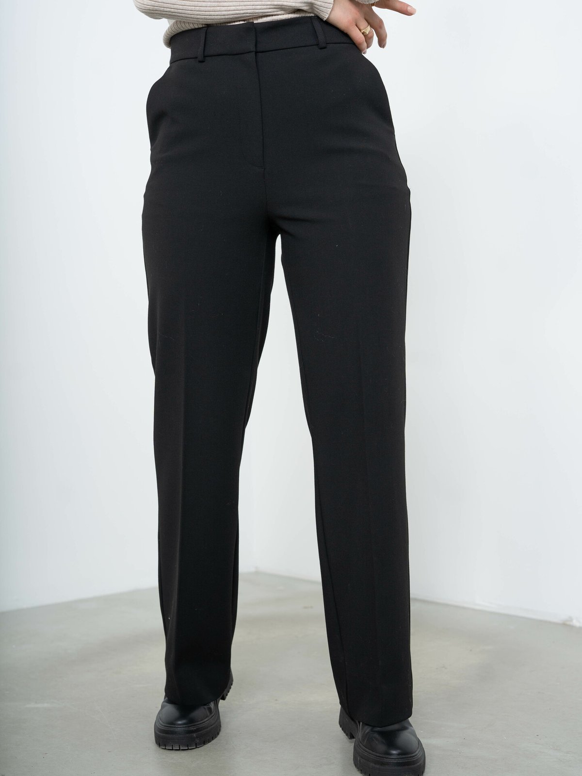 Selected Femme Myla High Waist Wide Pant Black