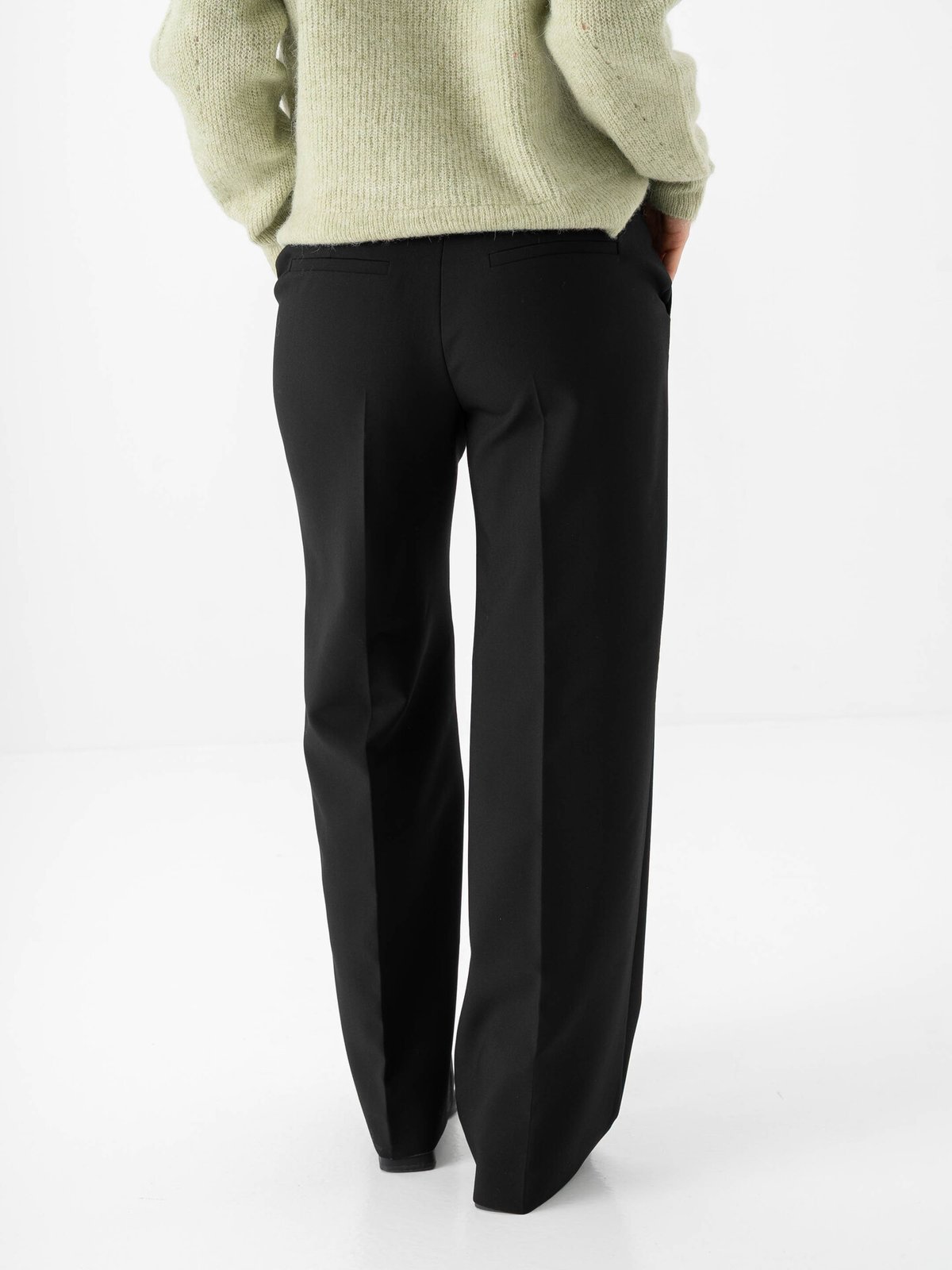 Selected Femme Rita Mid Waist Wide Pant Black