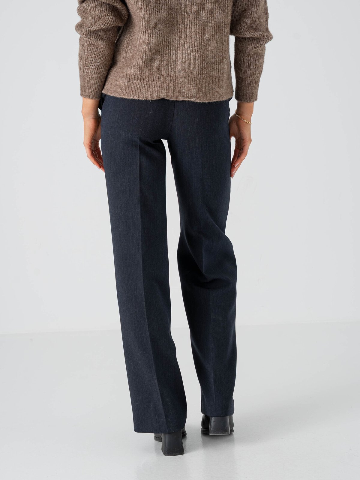 Selected Femme Rita Mid Waist Wide Pant Dark Sapphire Melange