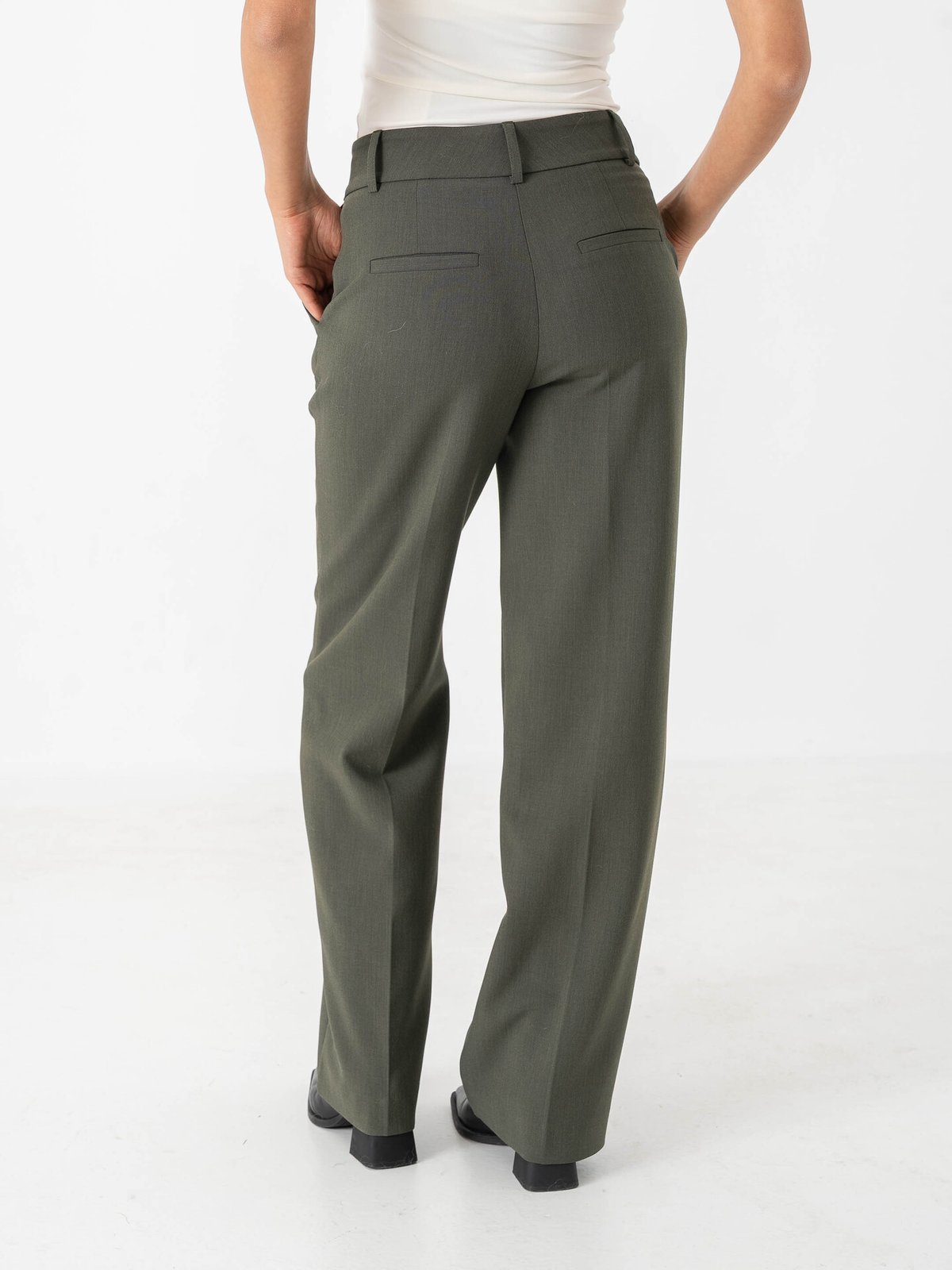 Selected Femme Rita Mid Waist Wide Pant Deep Depths MELANGE