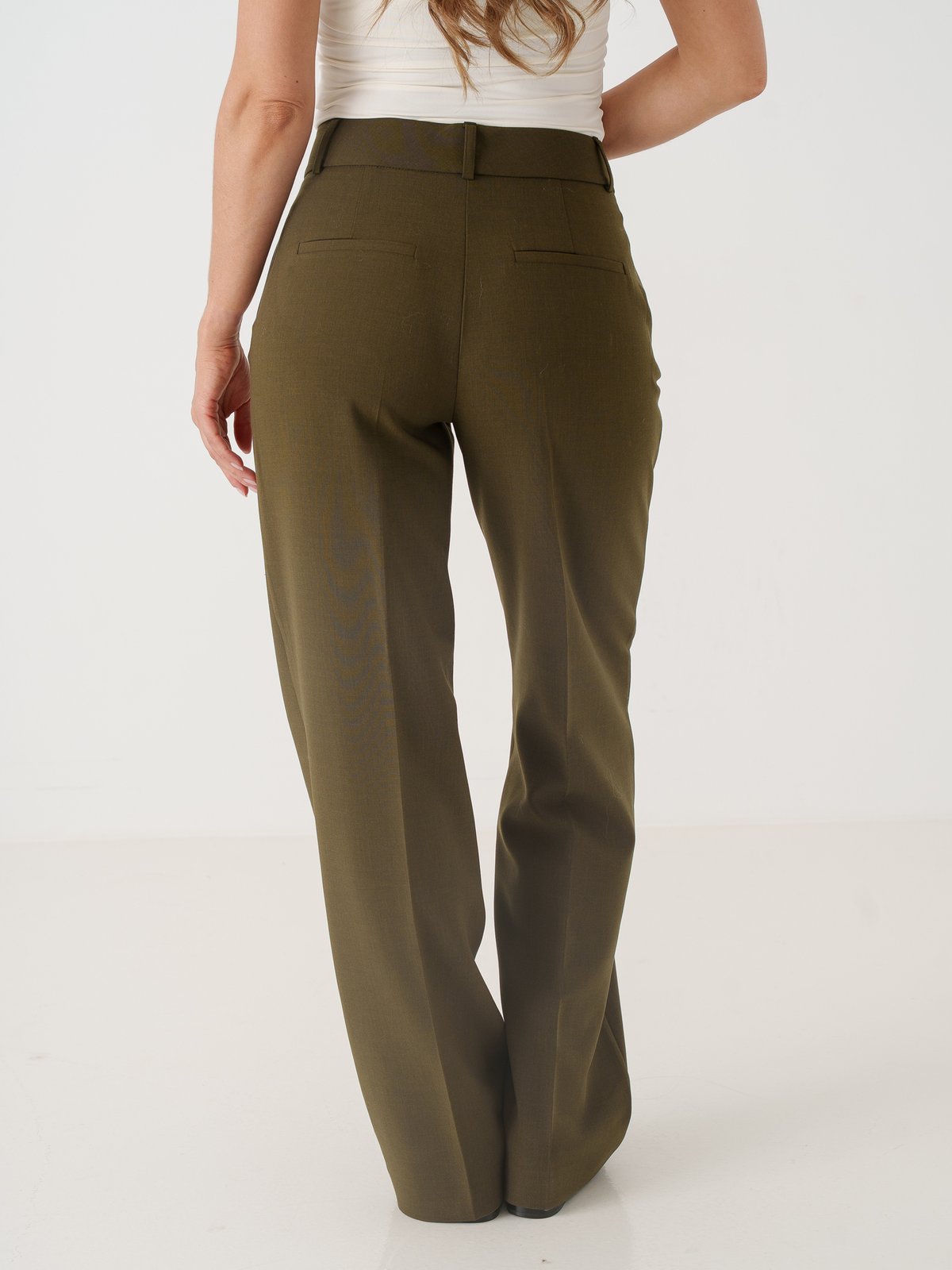 Selected Femme Rita Mid Waist Wide Pant Fir Green