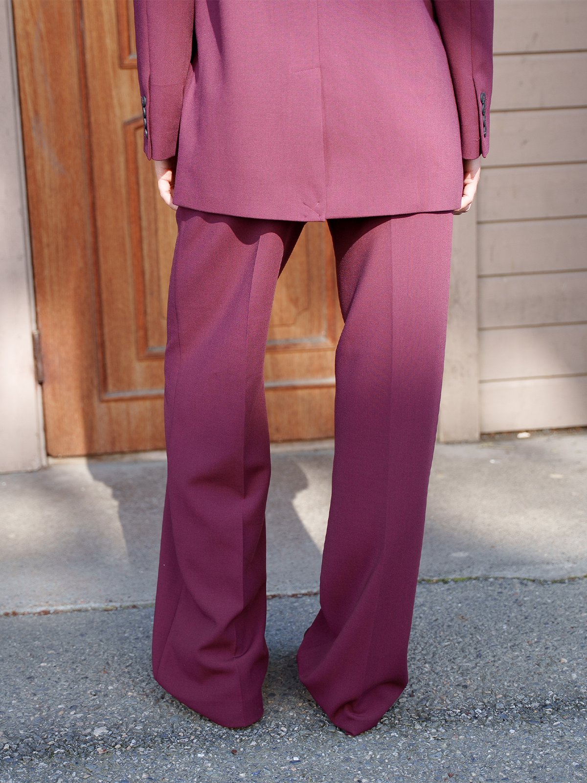 Selected Femme Rita Mid Waist Wide Pant Tawny Port Melange