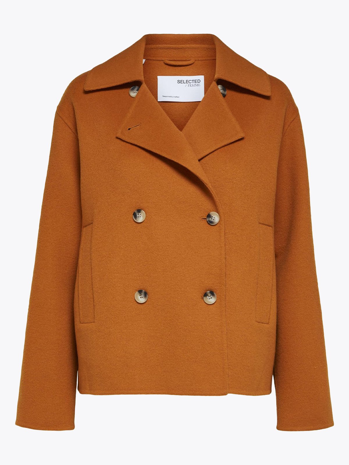 Selected Femme Lisa Short Handmade Jacket Marmalade