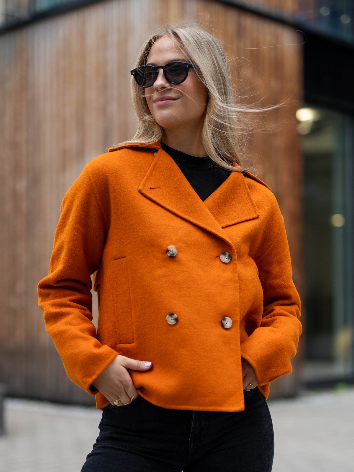 Selected Femme Lisa Short Handmade Jacket Marmalade