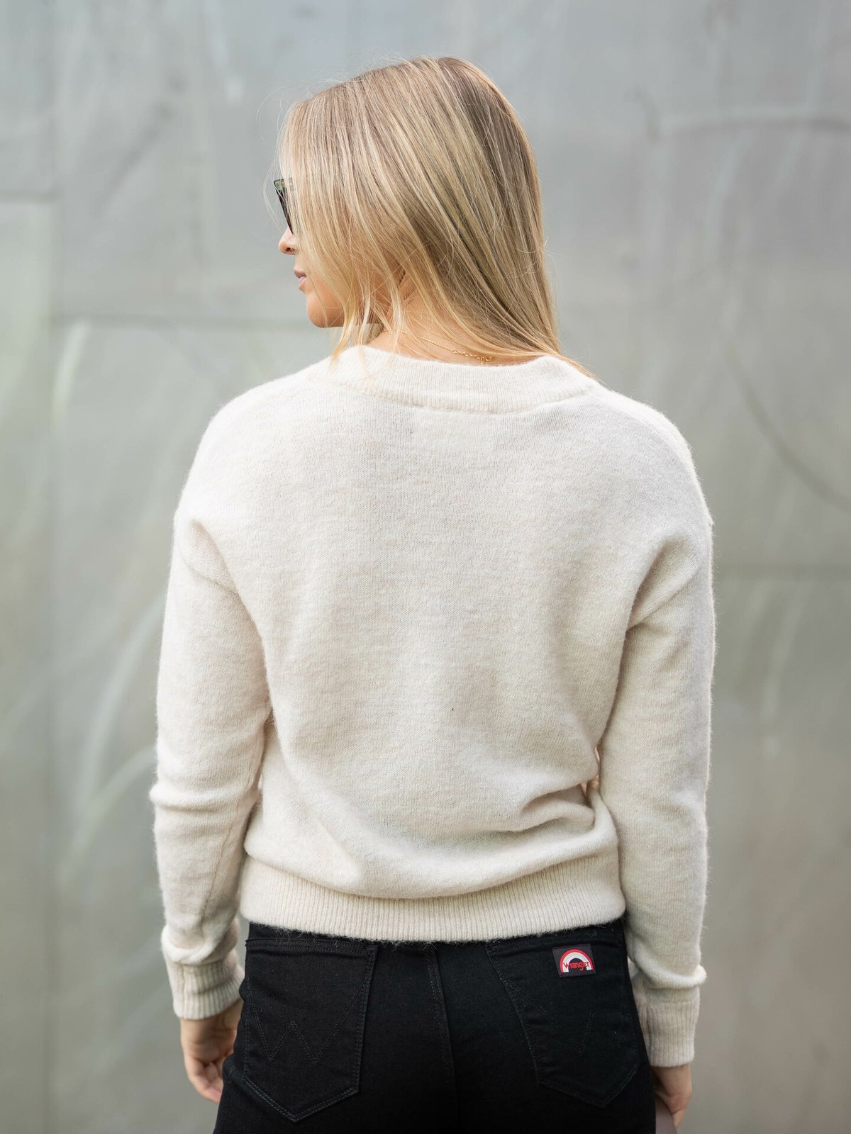 Selected Femme Maline Long Sleeve Knit V-neck Birch