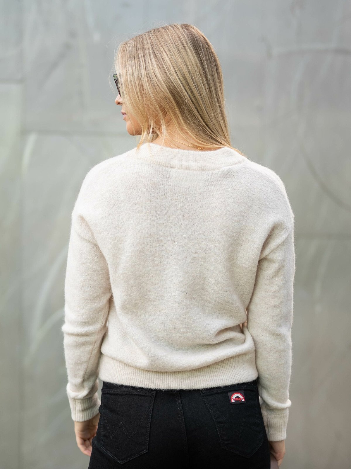 Selected Femme Maline Long Sleeve Knit V-neck Birch