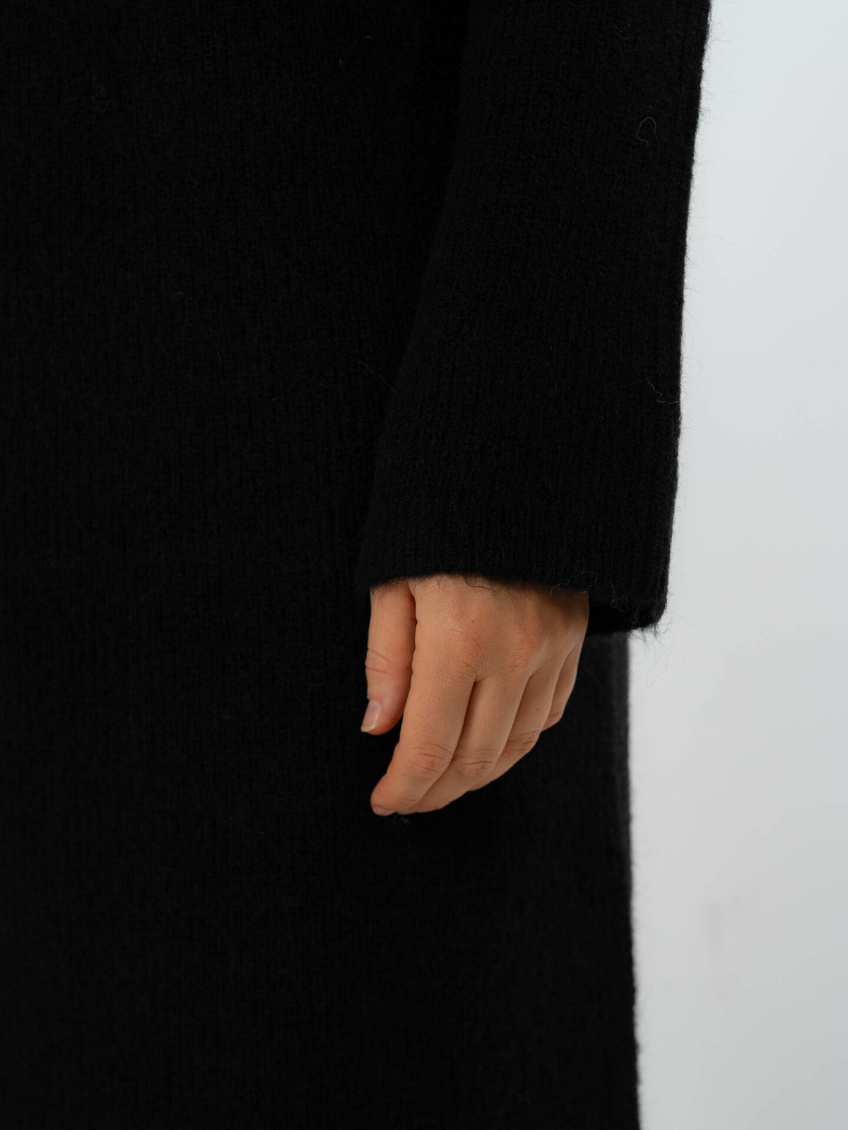 Selected Femme Maline Long Sleeve Knit Dress High Neck Black