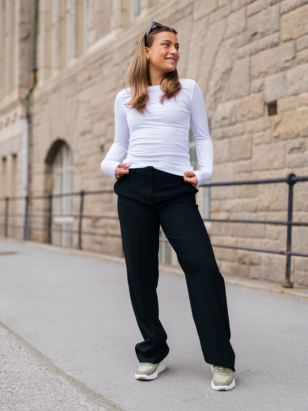 Selected Femme Dianna Long Sleeve O-Neck Top Bright White