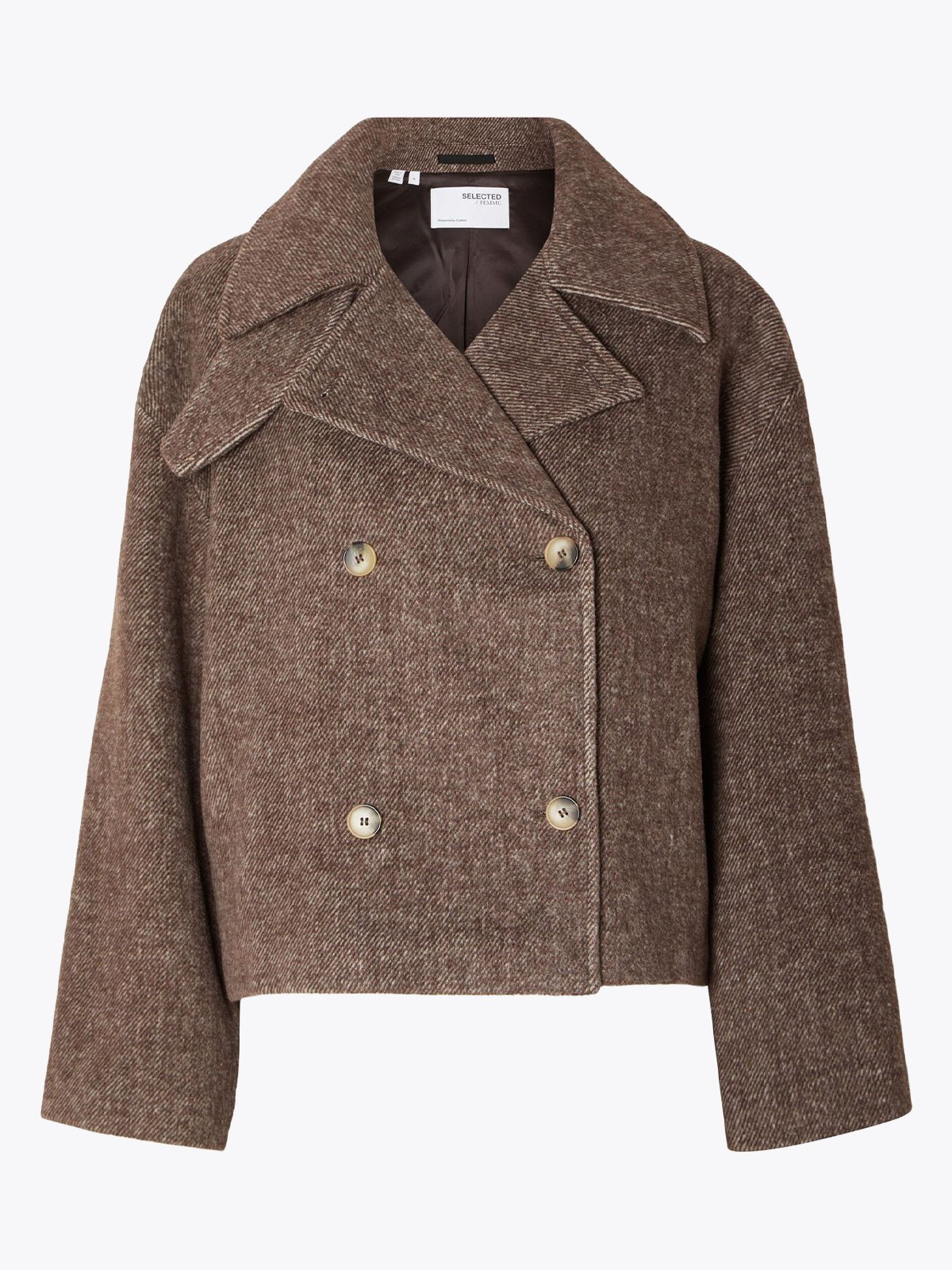 Selected Femme Bitta Short Wool Jacket Java