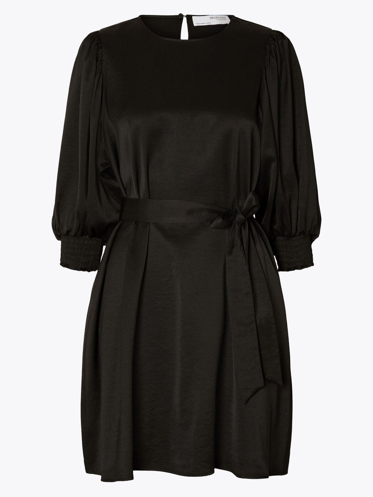 Selected Femme Reya 3/4 Dress Black