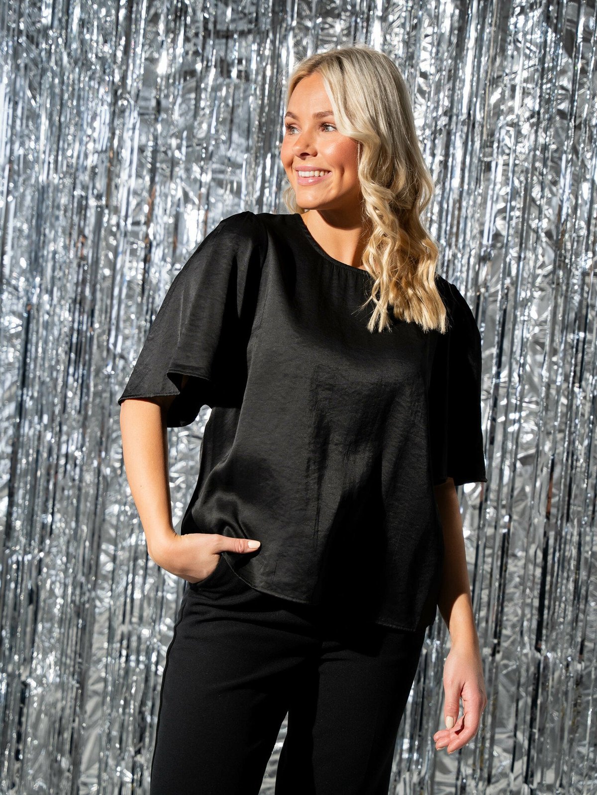 Selected Femme Reya 2/4 Top Black