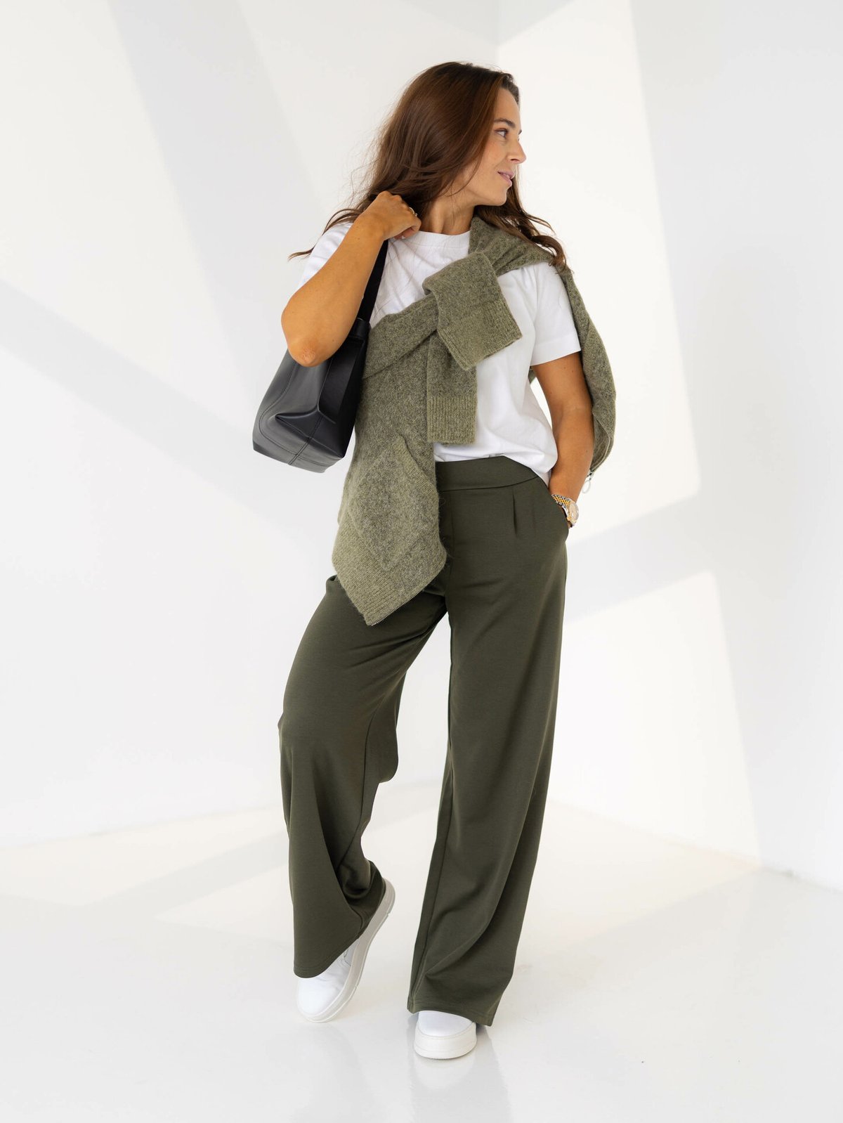 Selected Femme Sia Ras Long Sleeve Knit Zipper Cardigan Dusky Green Melange