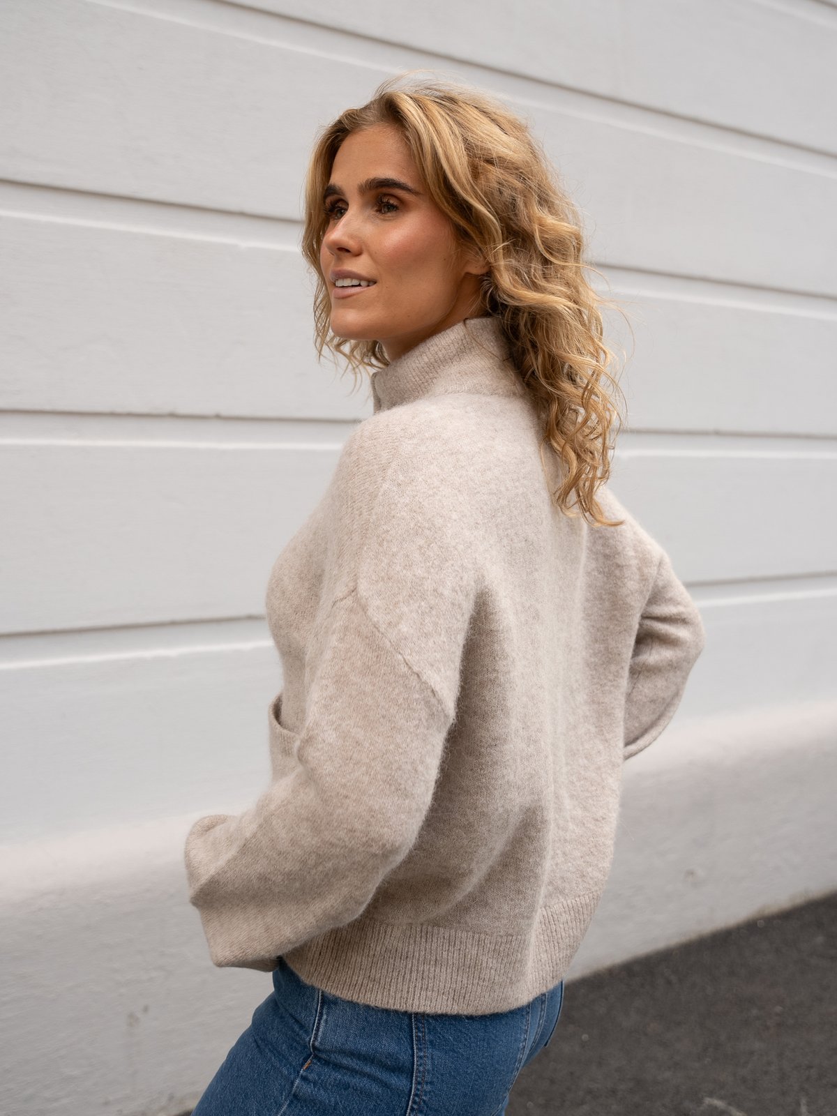 Selected Femme Sia Ras Long Sleeve Knit Zipper Cardigan Dove melange