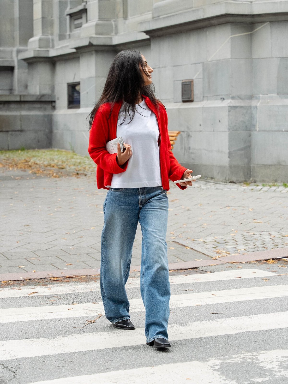 Selected Femme Sia Ras Long Sleeve Knit Zipper Cardigan Equestrian Red