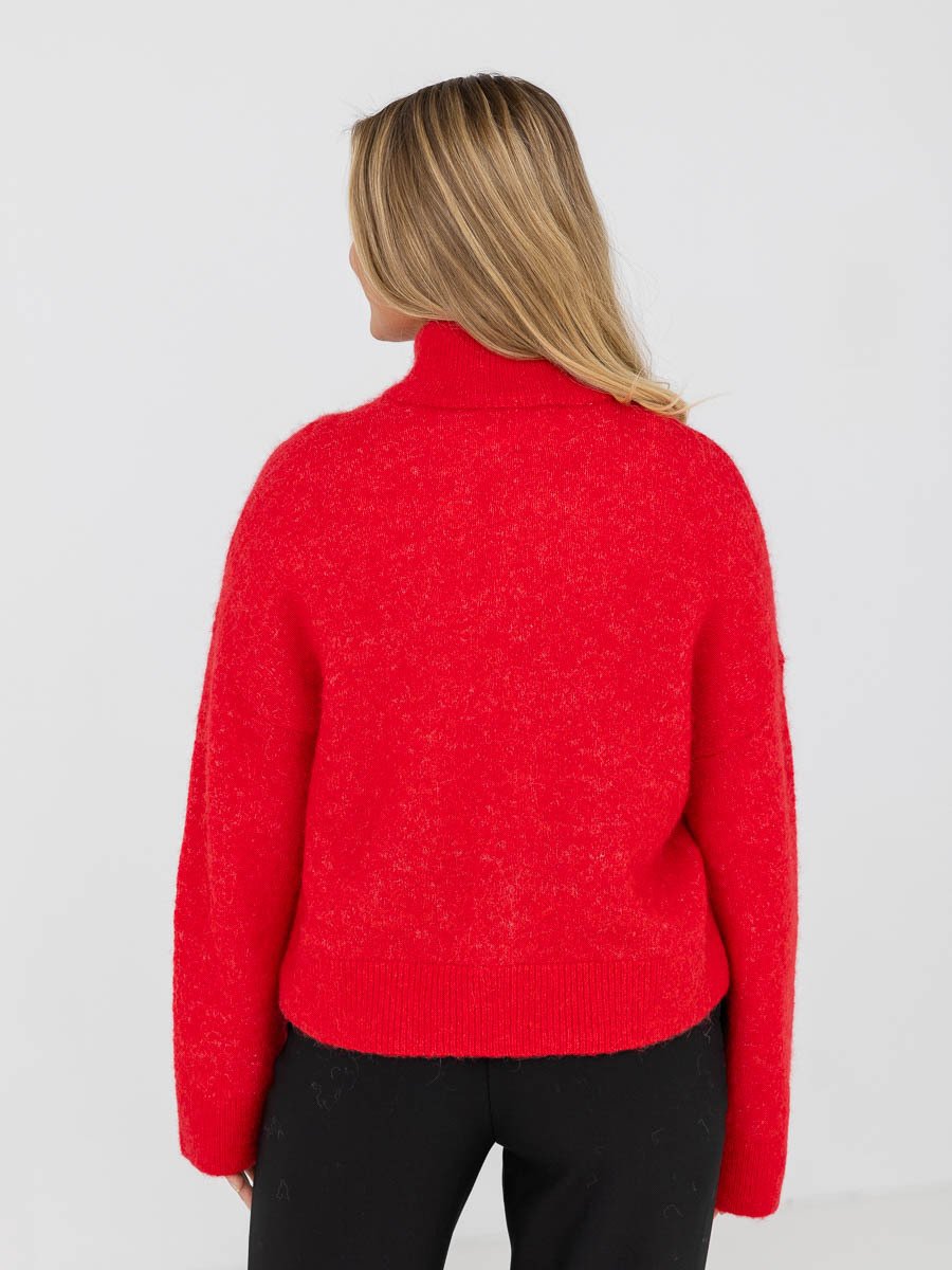 Selected Femme Sia Ras Long Sleeve Knit Zipper Cardigan Ski Patrol