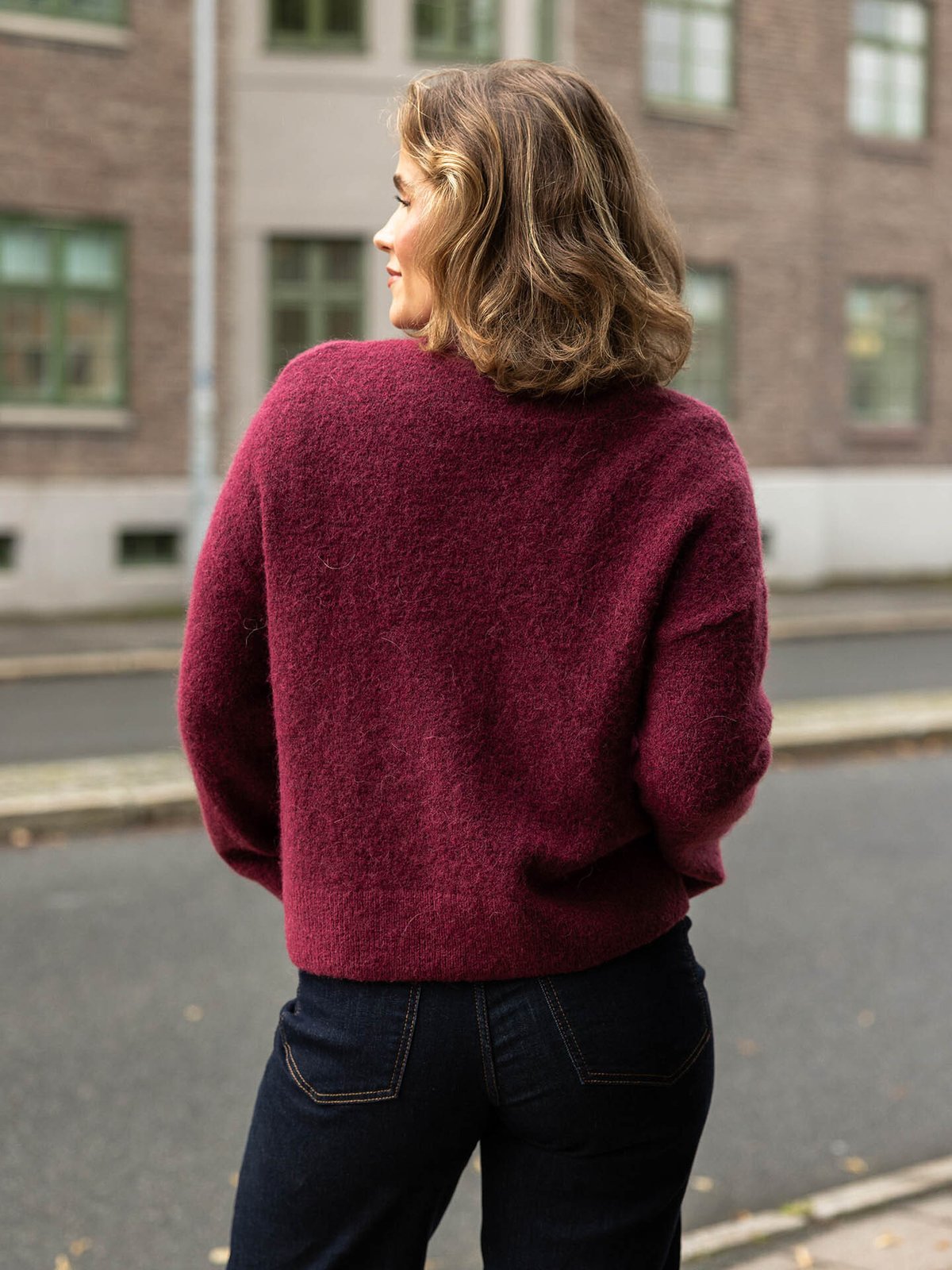 Selected Femme Sia Ras Long Sleeve Knit Zipper Cardigan Tawny Port