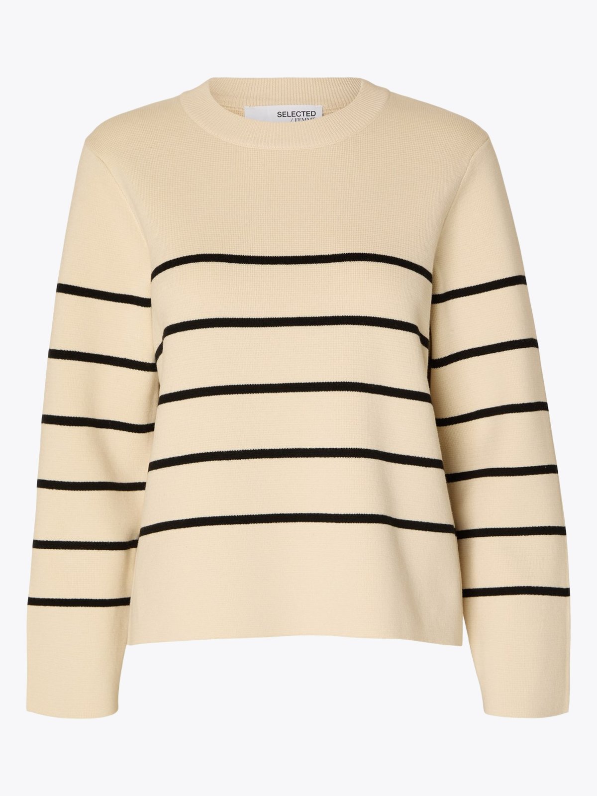 Selected Femme Liva Long Sleeve Knit O-Neck Birch Black