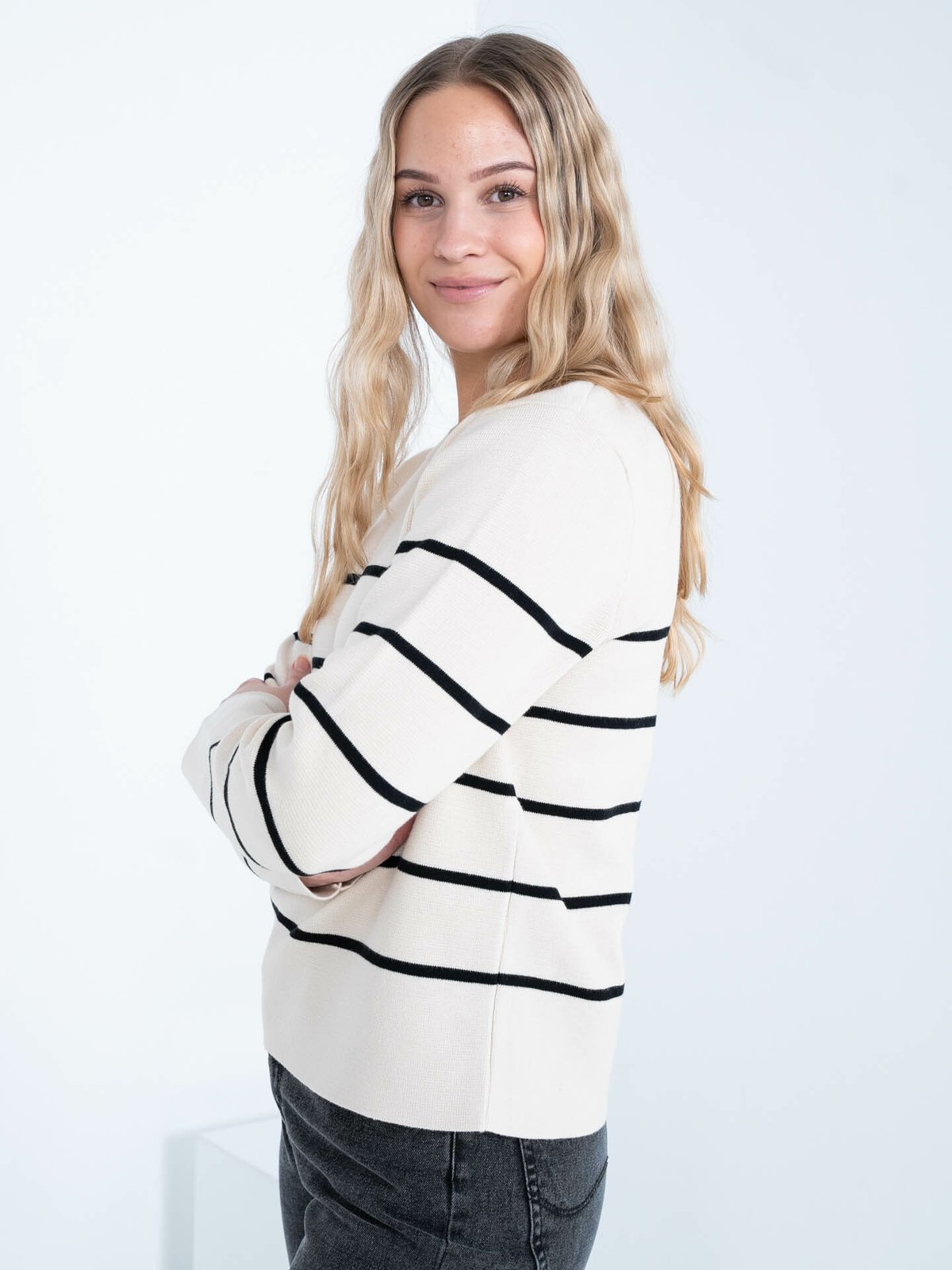 Selected Femme Liva Long Sleeve Knit O-Neck Birch Black