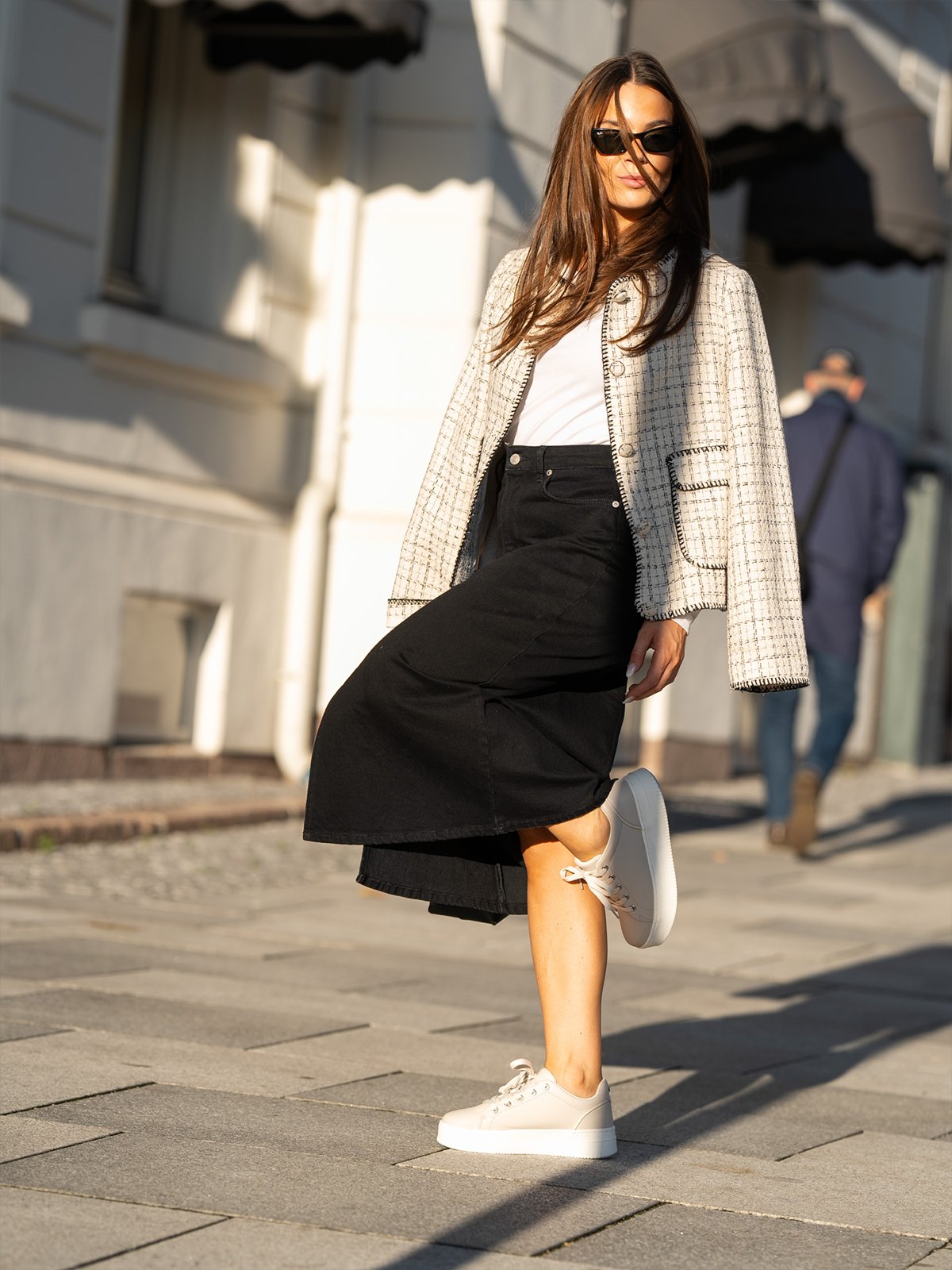 Selected Femme Krista Gerda High Waist Max Skirt Black