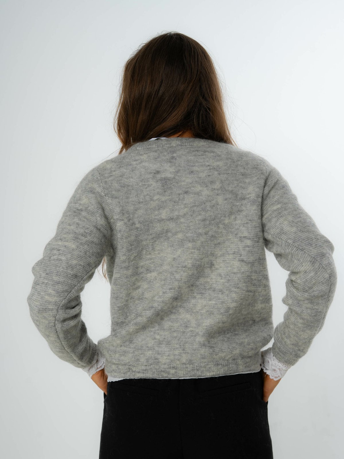 Selected Femme Live Long Sleeve Knit O-Neck Light Grey Melange