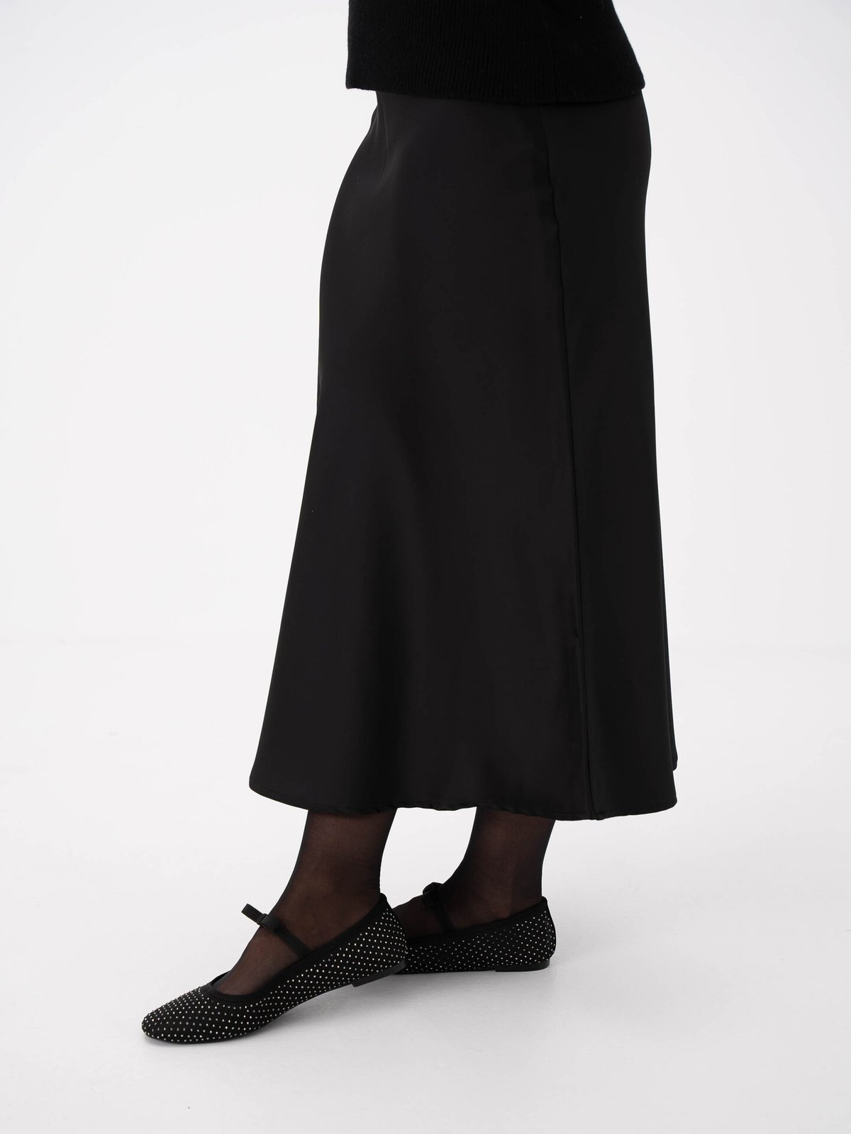 Selected Femme Lena High Waist Midi Skirt Black