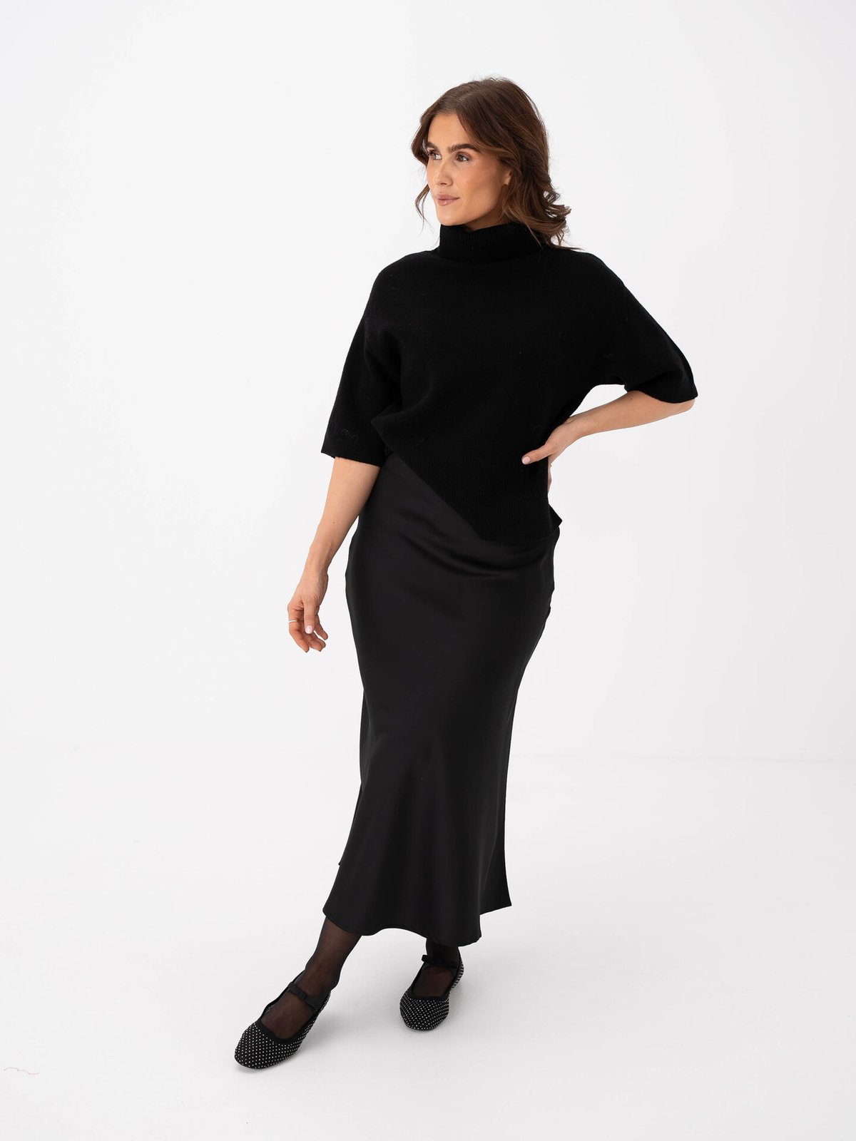 Selected Femme Lena High Waist Midi Skirt Black
