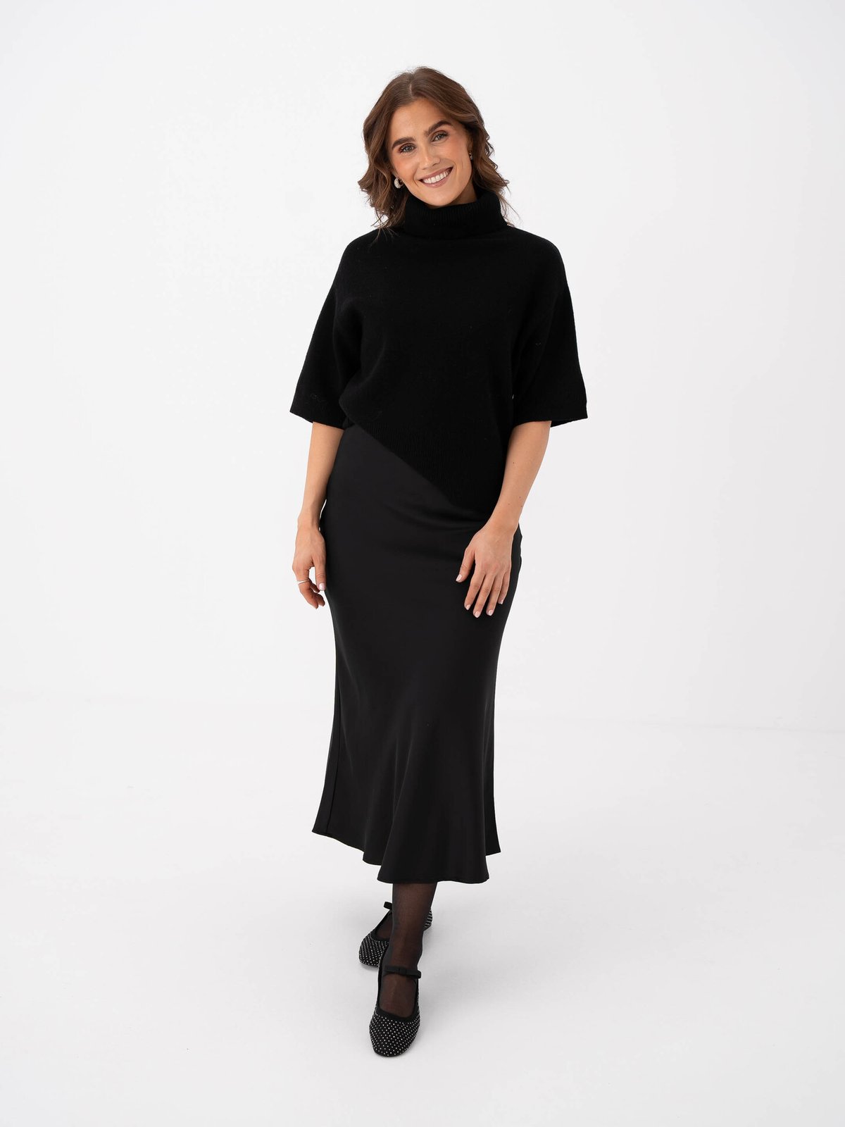 Selected Femme Lena High Waist Midi Skirt Black