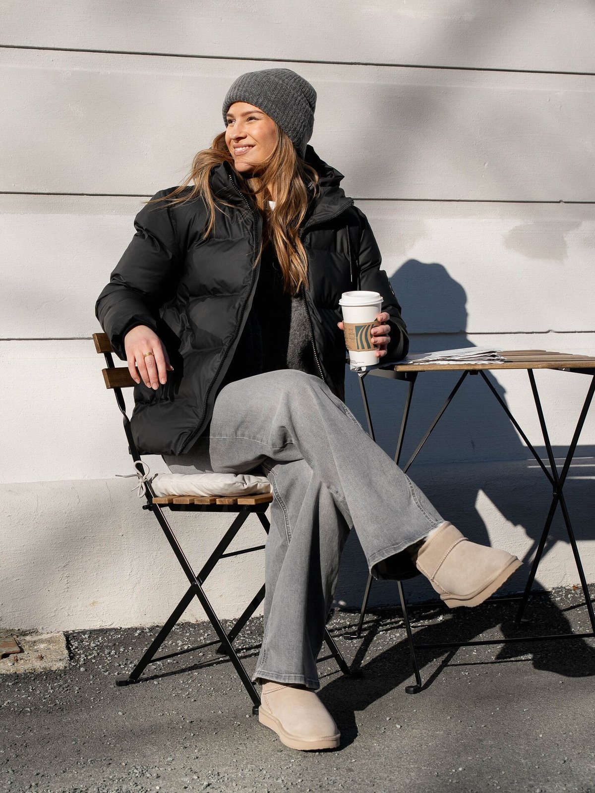 Selected Femme Maline Knit Beanie Medium Grey Melange