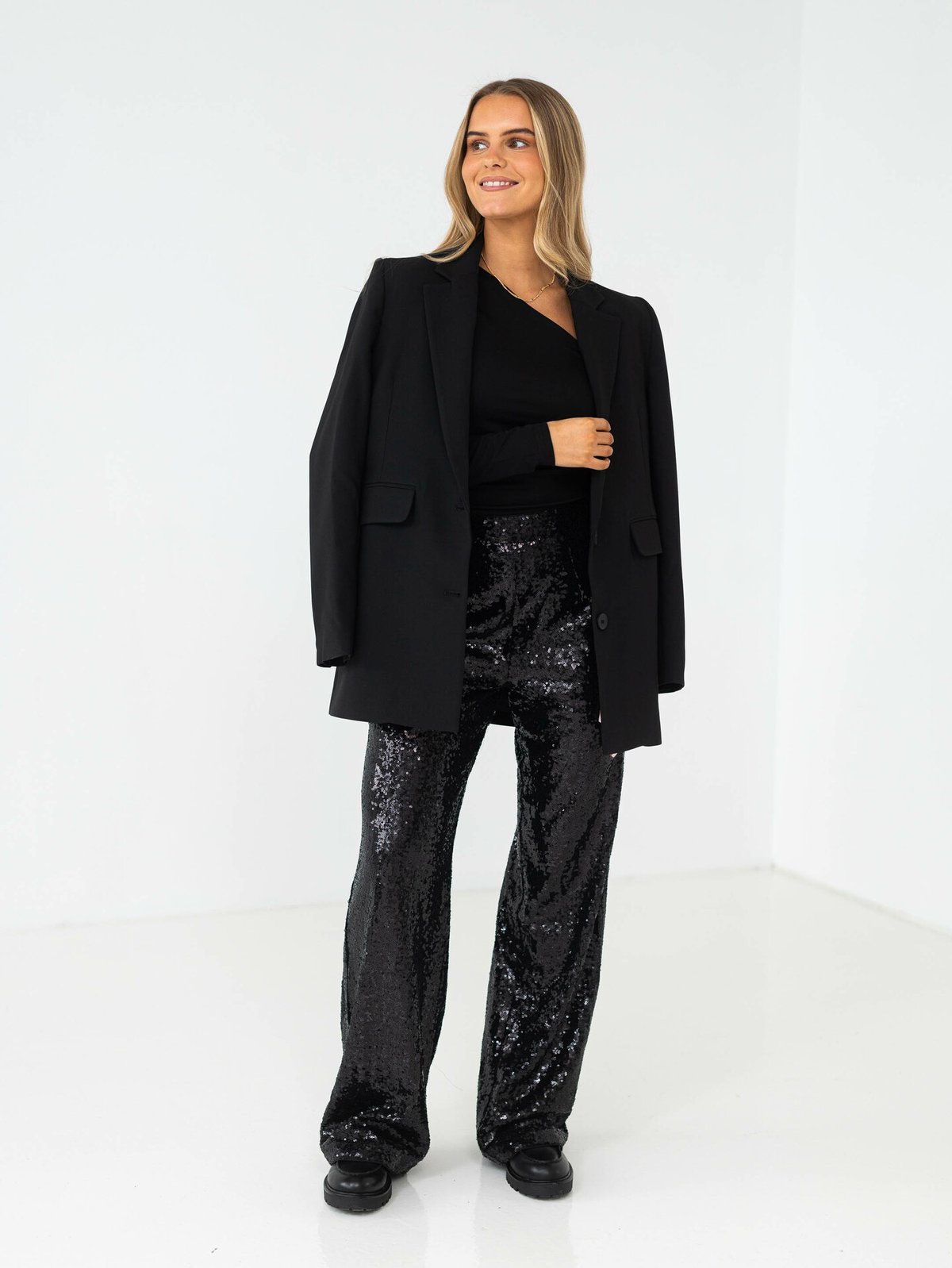Selected Femme Rita Long Sleeve Relaxed Blazer Black