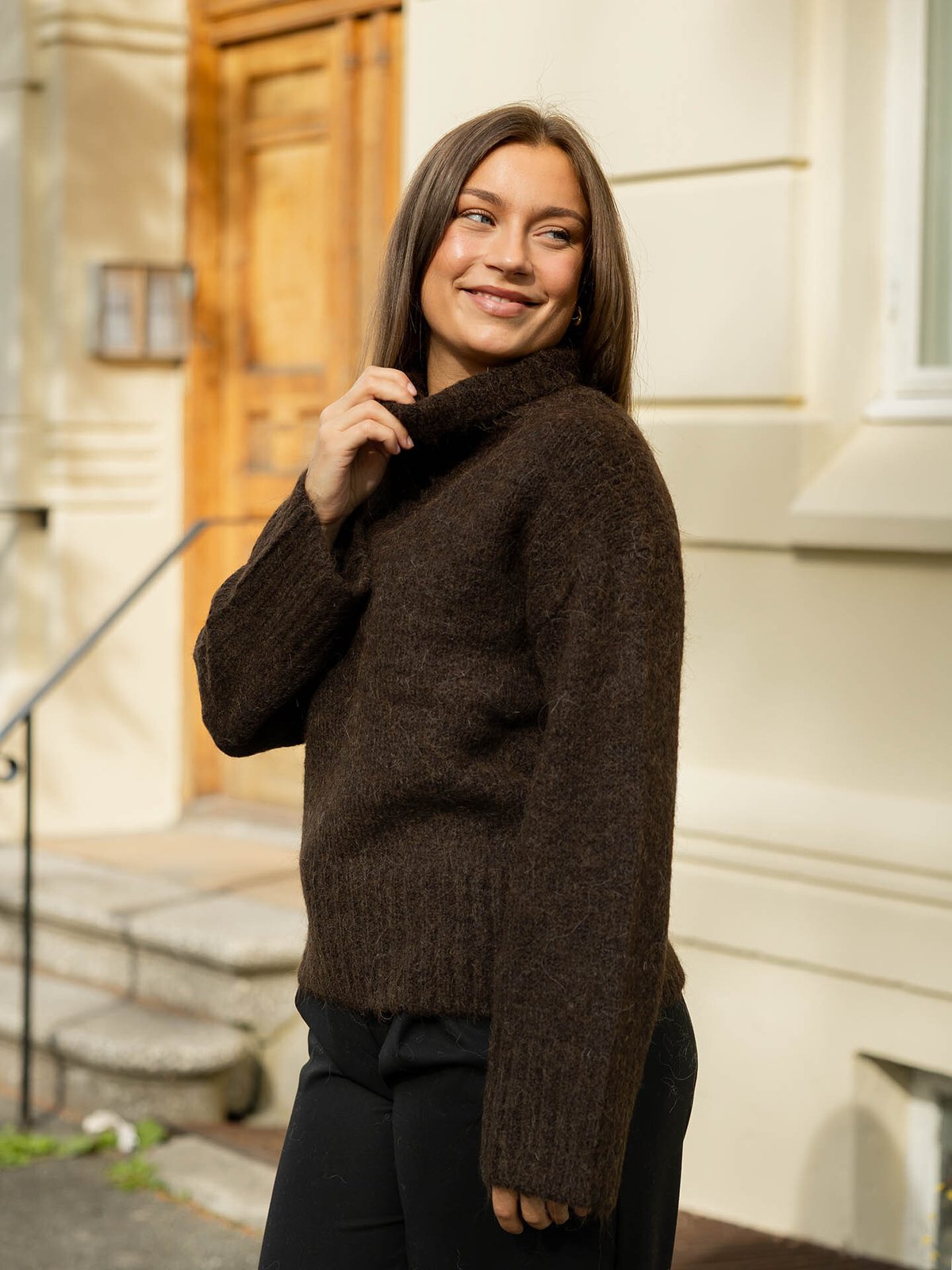 Selected Femme Gabriella Long Sleeve Knit High Neck Delicioso MELANGE