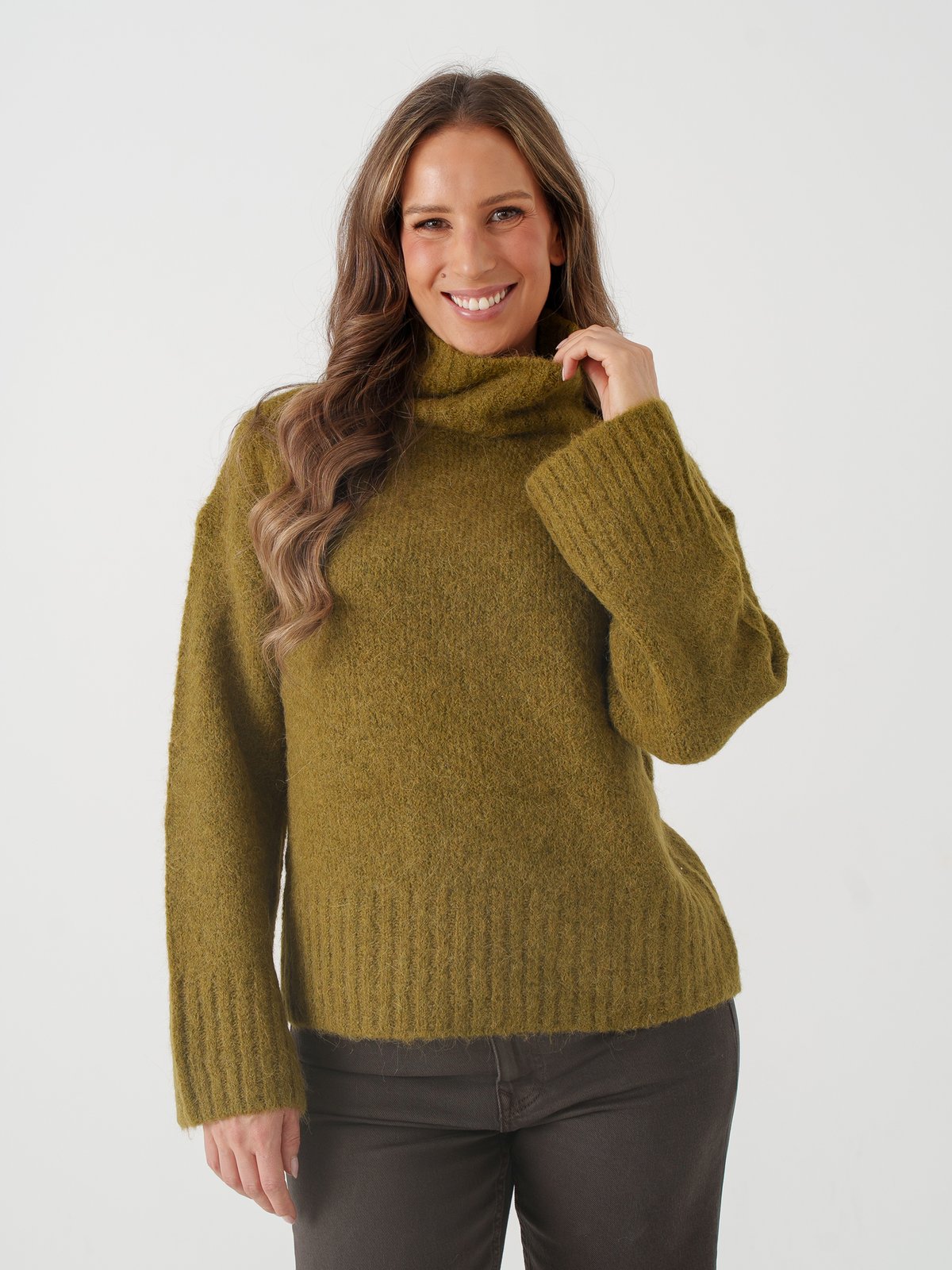 Selected Femme Gabriella Long Sleeve Knit High Neck Fir Green