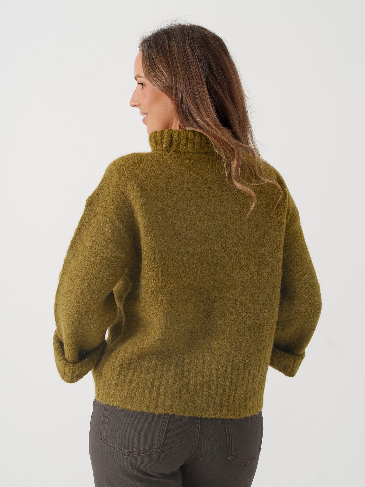 Selected Femme Gabriella Long Sleeve Knit High Neck Fir Green