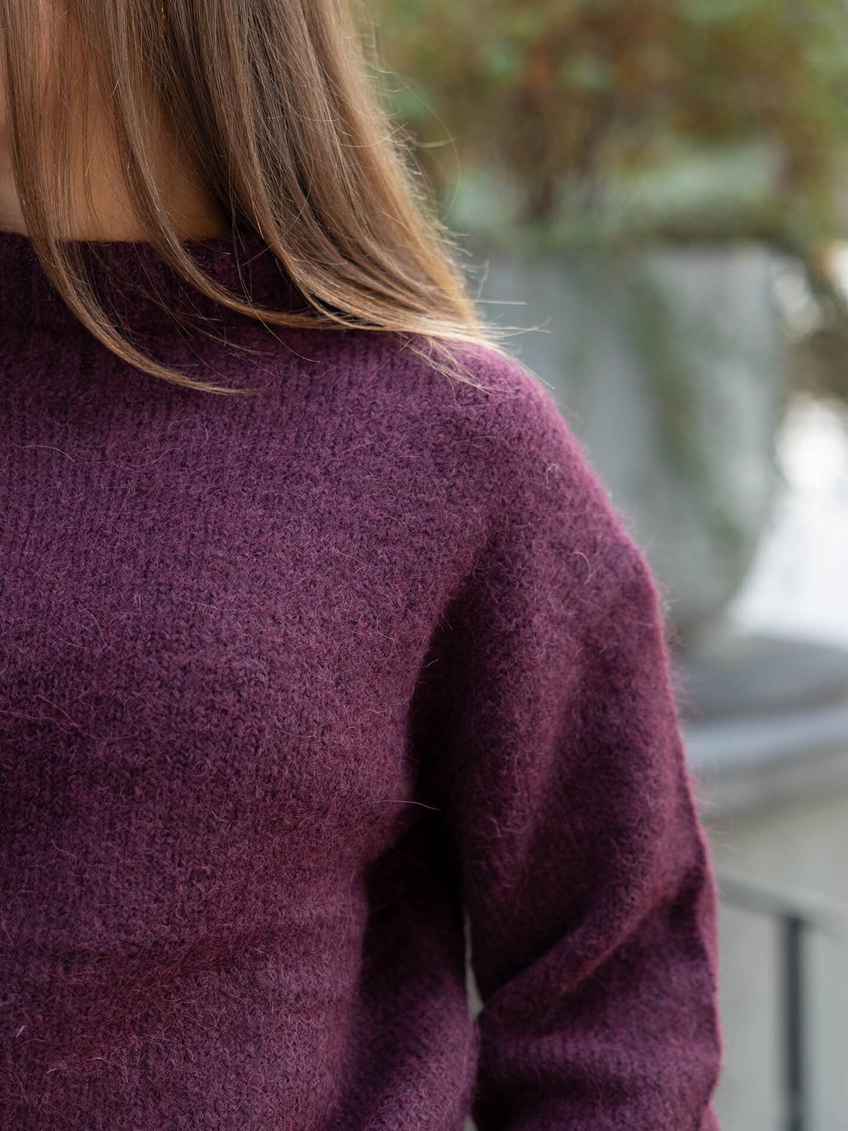 Selected Femme Gabriella Long Sleeve Knit High Neck Fig Melange