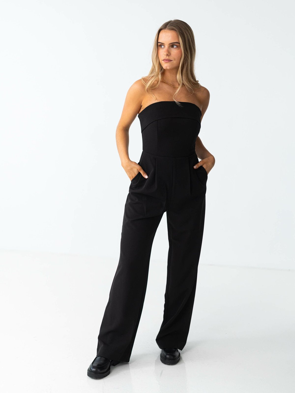 Selected Femme Vinelle Strap Jumpsuit Black