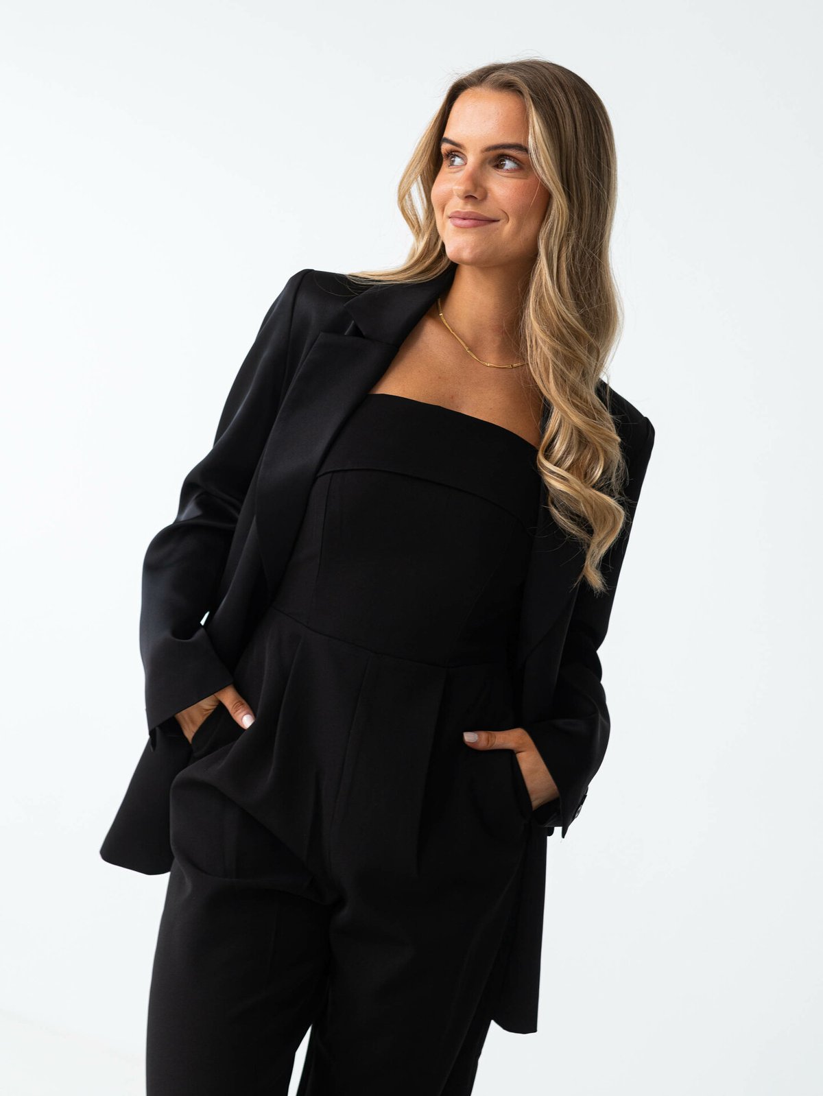 Selected Femme Tasja Long Sleeve Relaxed Blazer Black