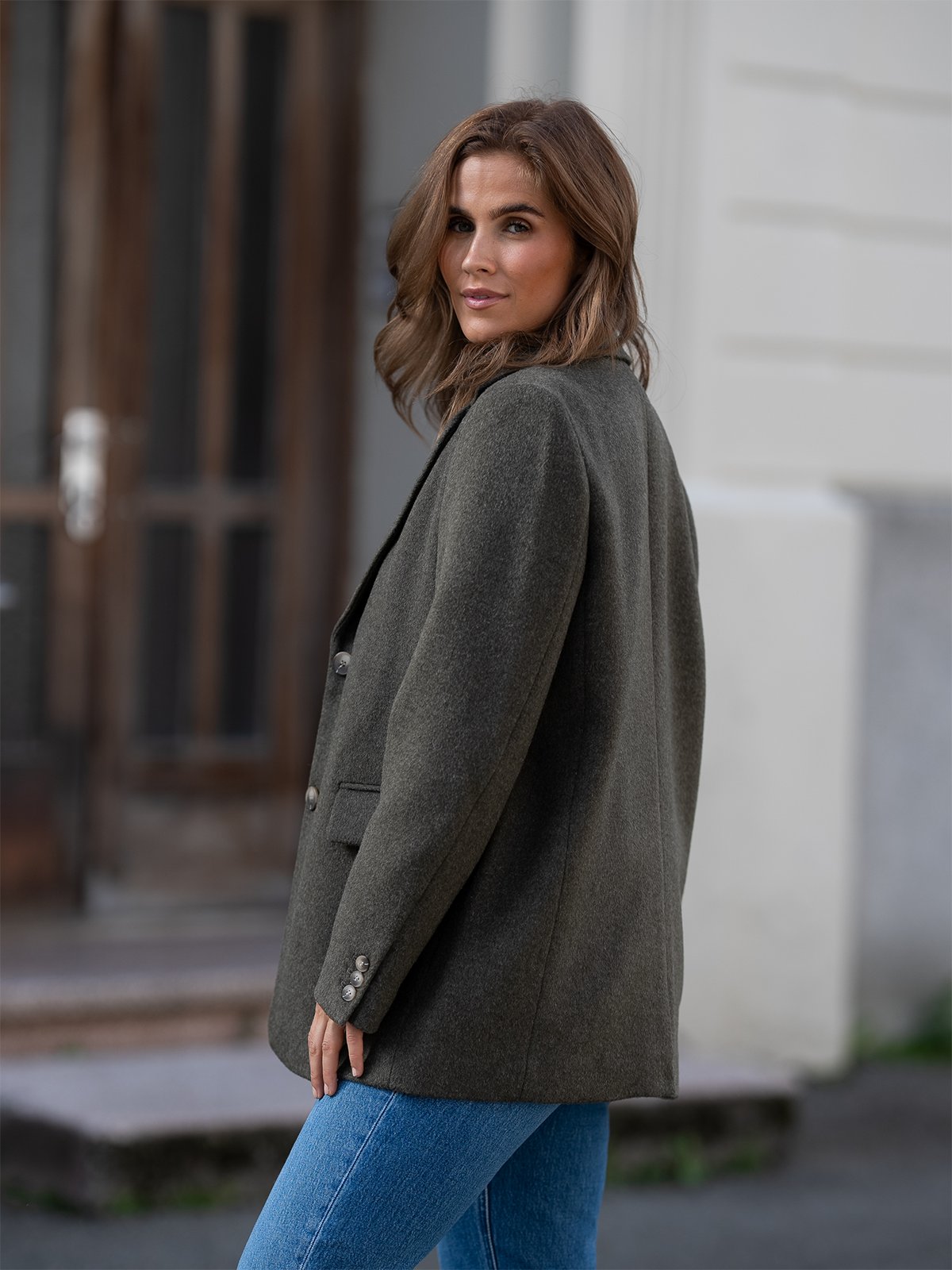 Selected Femme Sasja Wool Blazer Kalamata melange