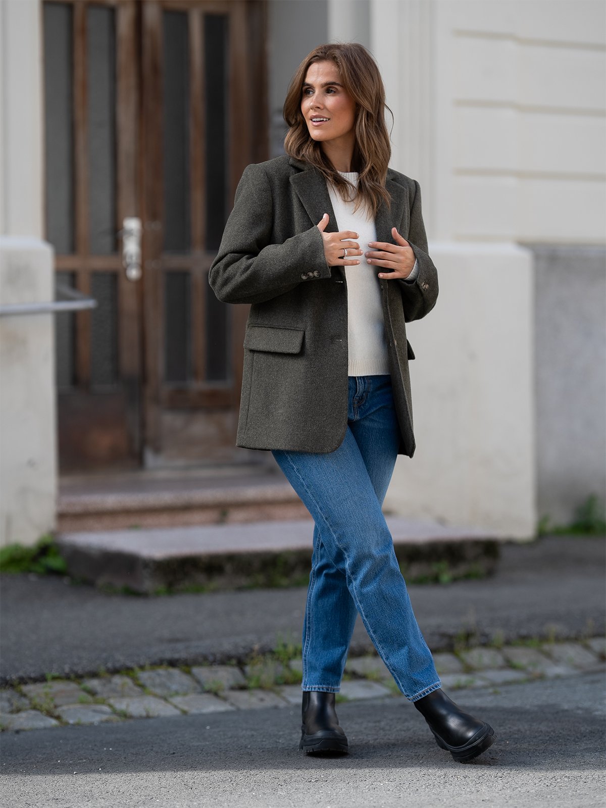 Selected Femme Sasja Wool Blazer Kalamata melange